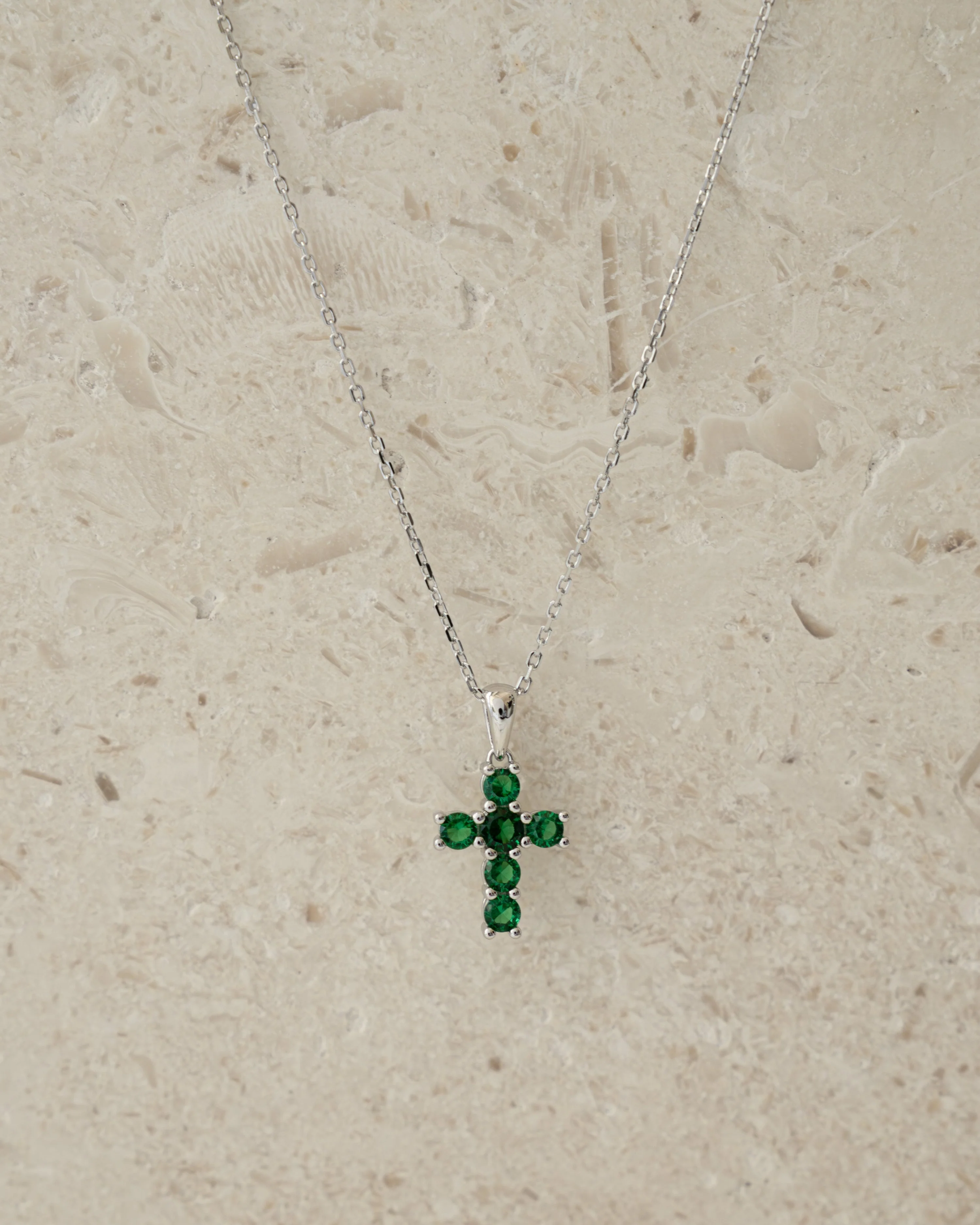 Emerald Cross Necklace - Image 10