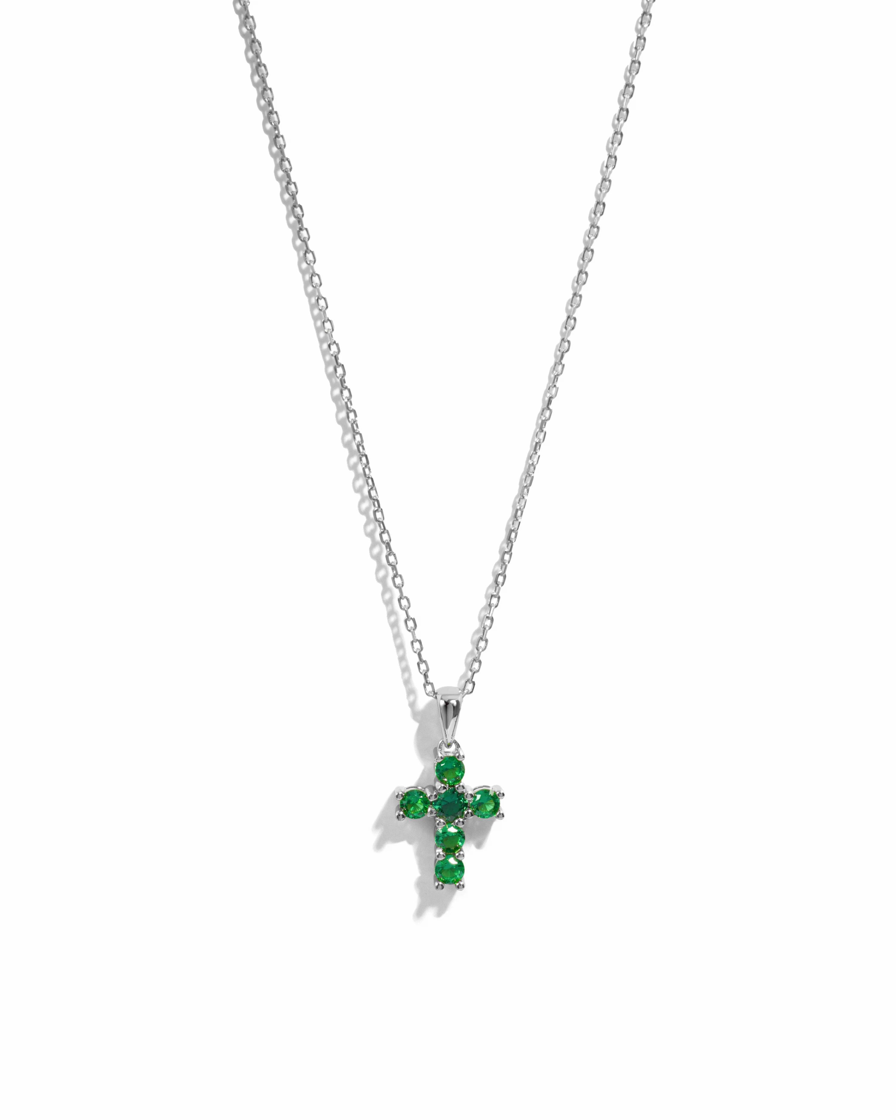 Emerald Cross Necklace - Image 3