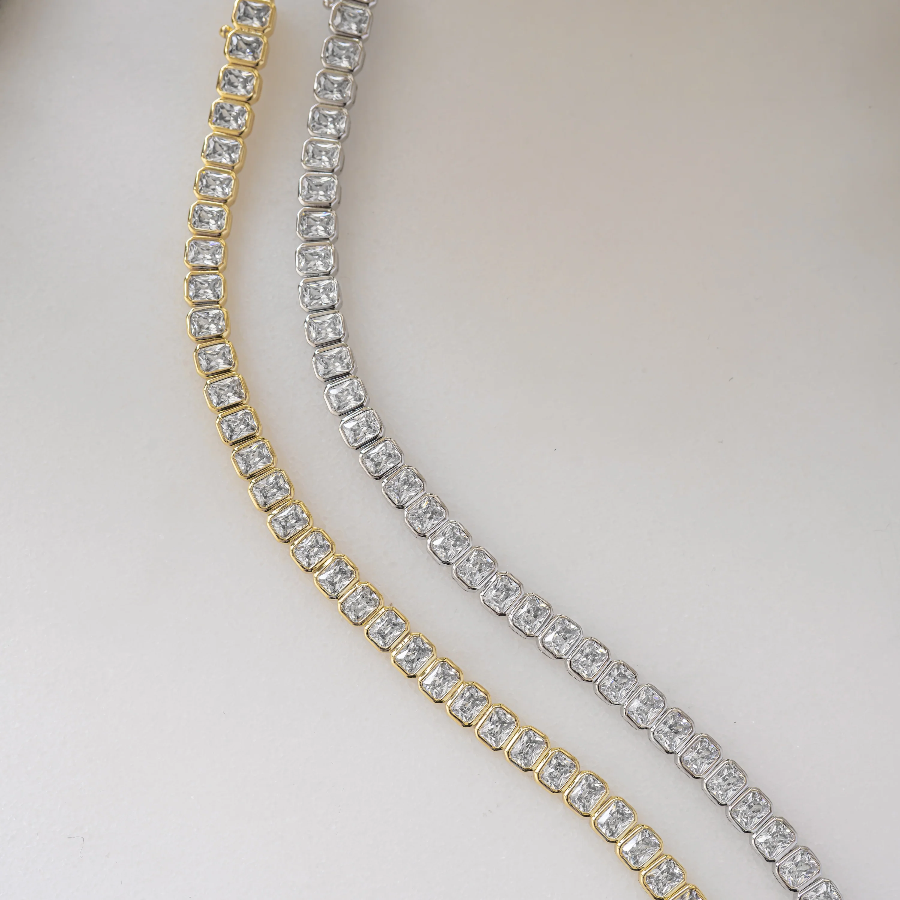Emerald-Cut Bezel Tennis Bracelet - Image 3