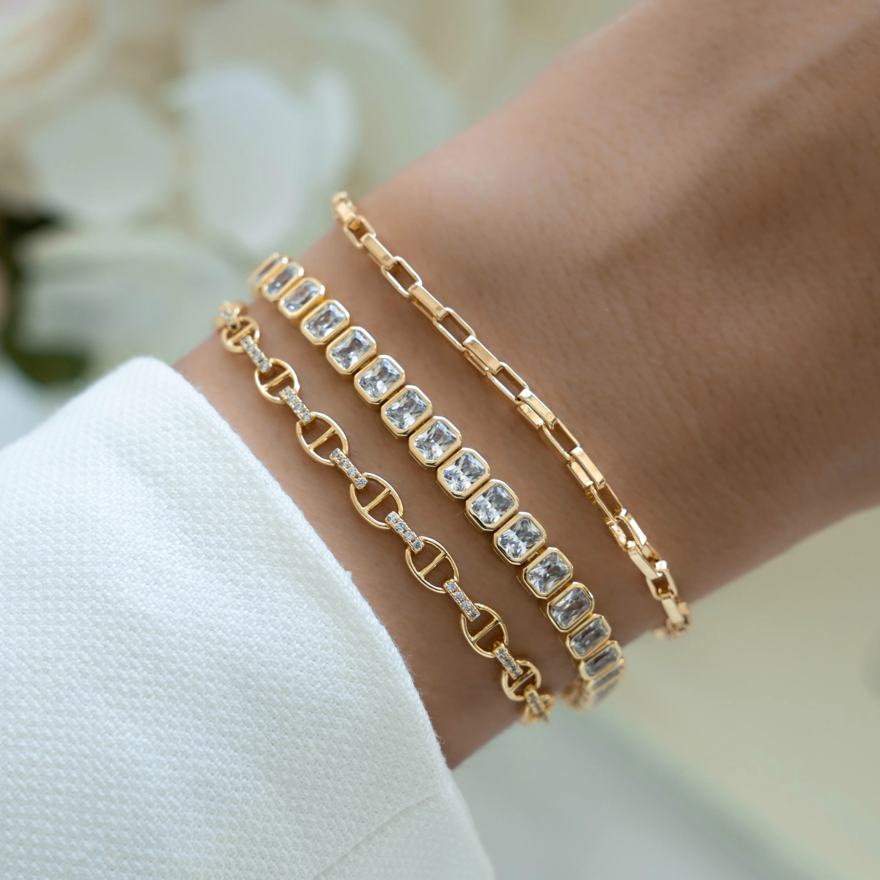 Emerald-Cut Bezel Tennis Bracelet - Image 6