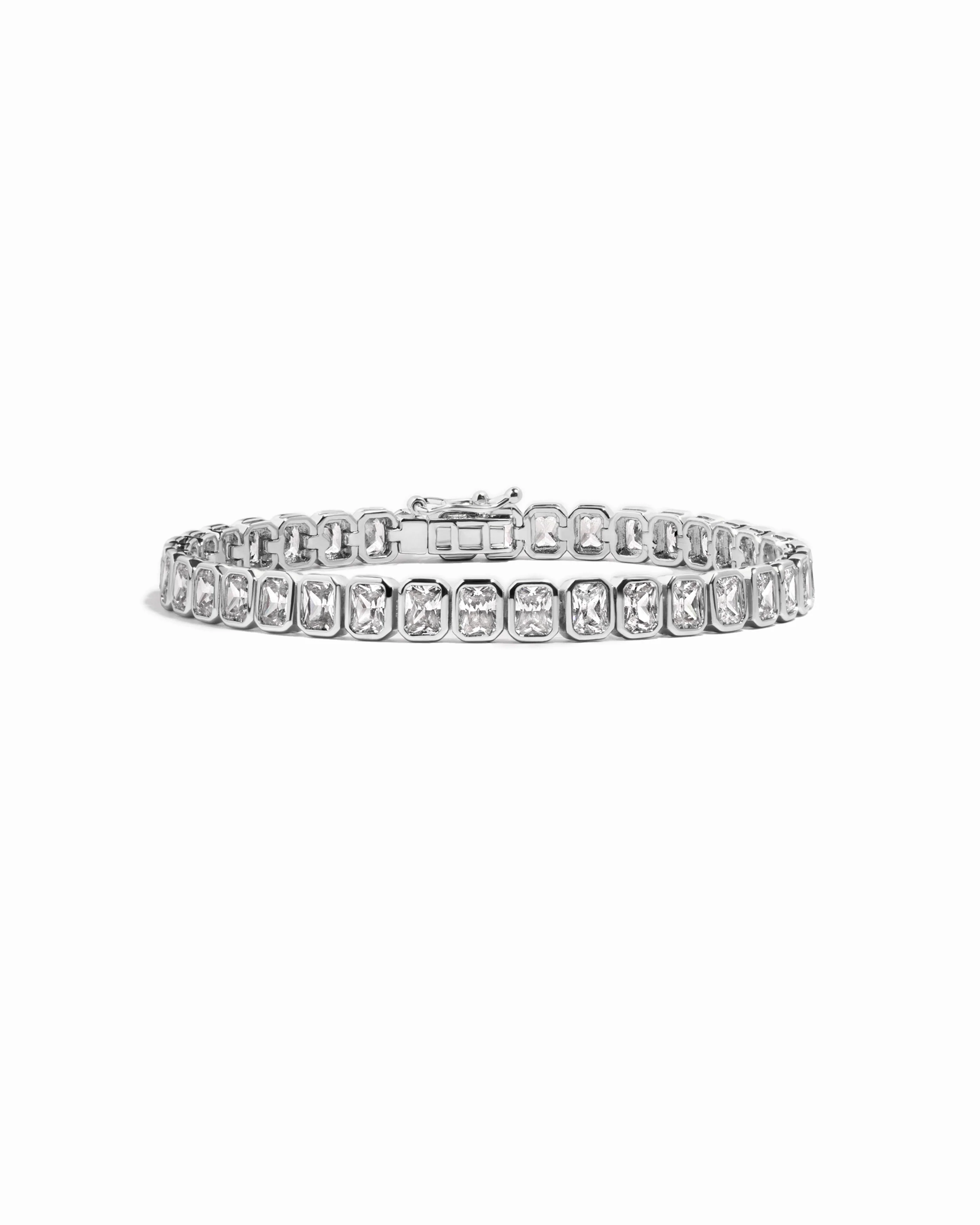 Emerald-Cut Bezel Tennis Bracelet - Image 8