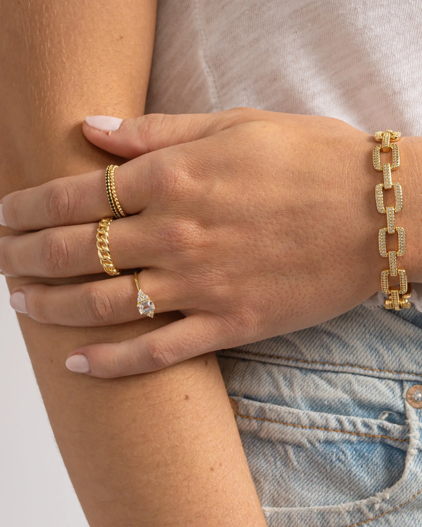 Emerald Cut Stacking Ring - Image 6