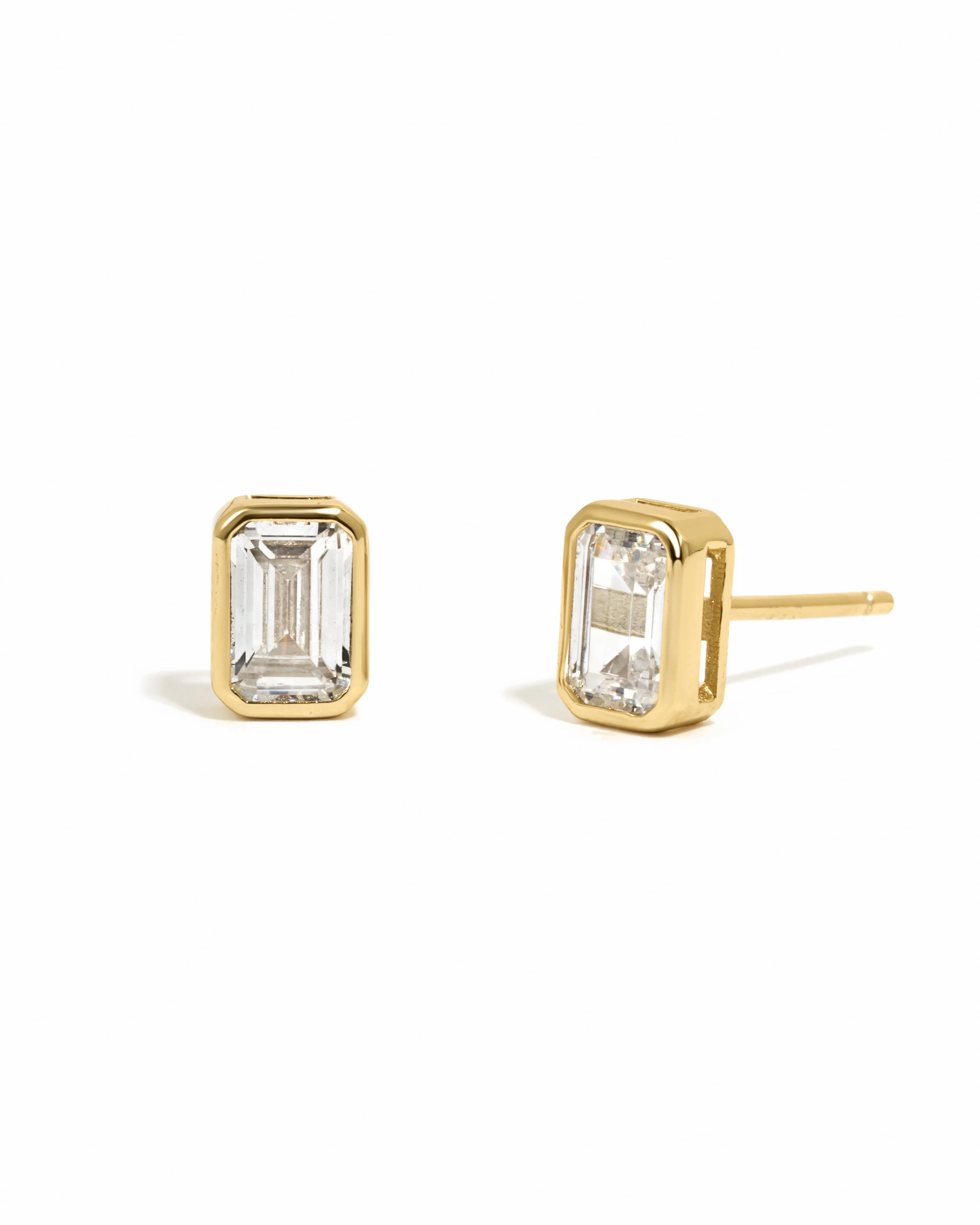Emerald Cut Stud Earrings