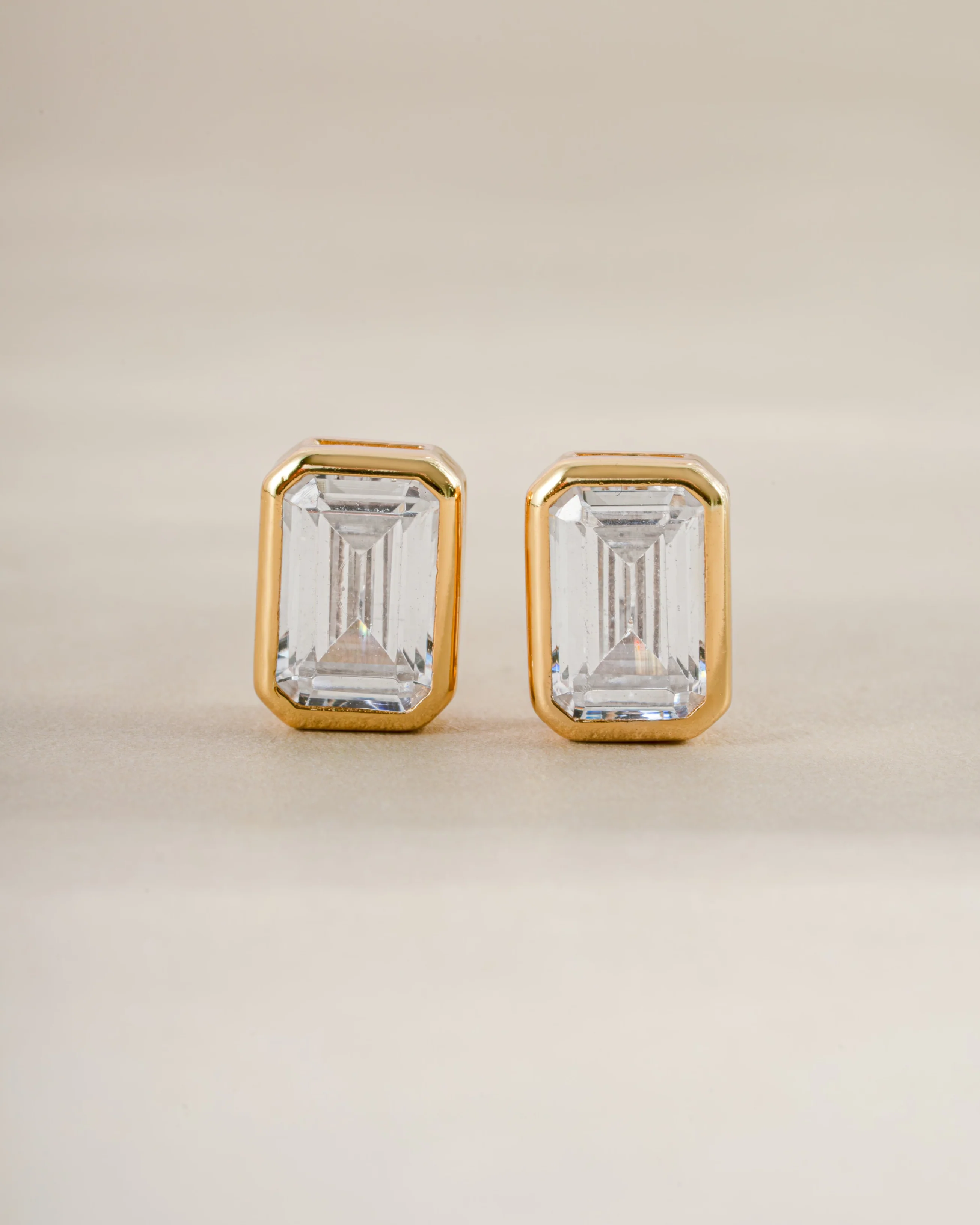 Emerald Cut Stud Earrings - Image 3
