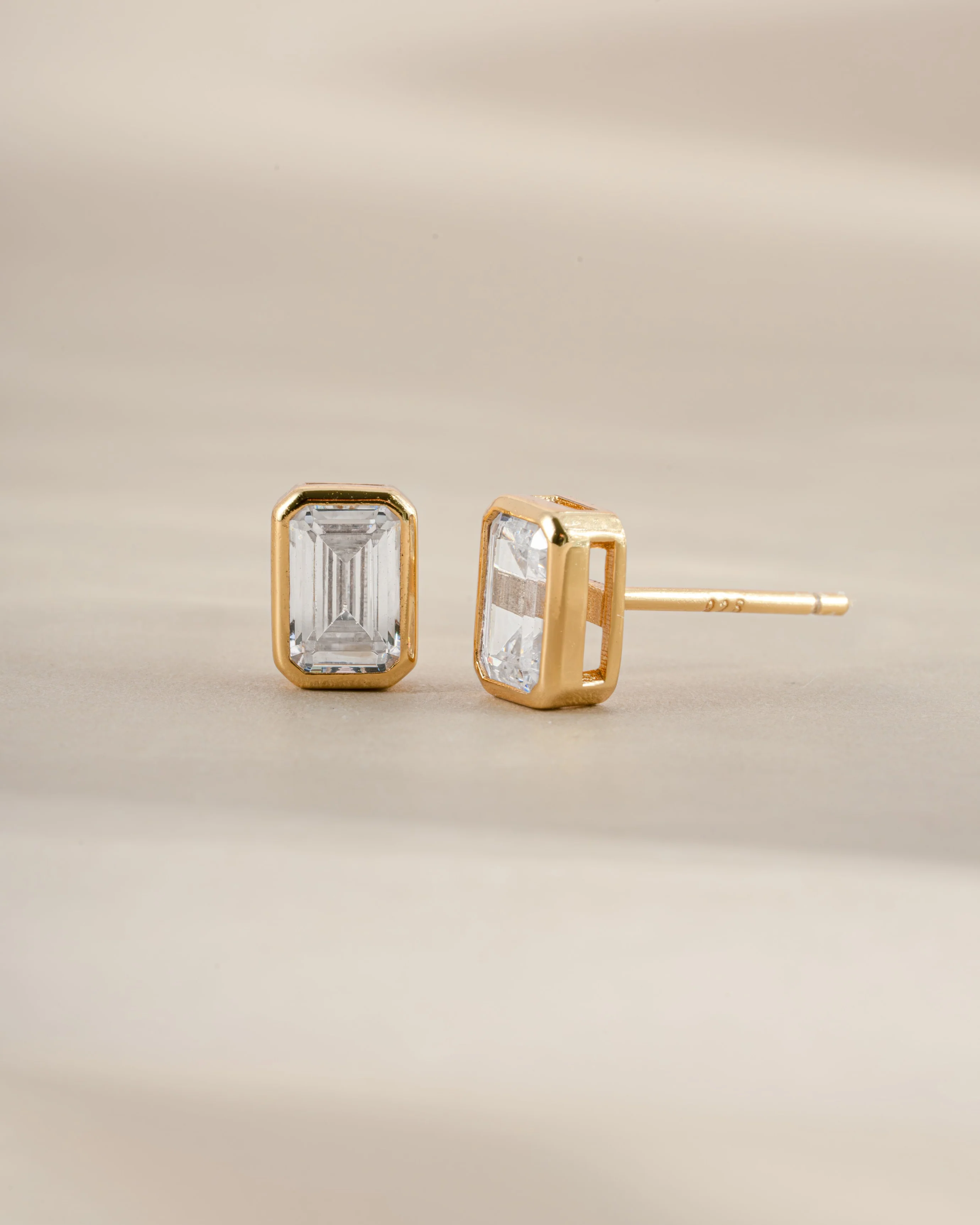 Emerald Cut Stud Earrings - Image 5