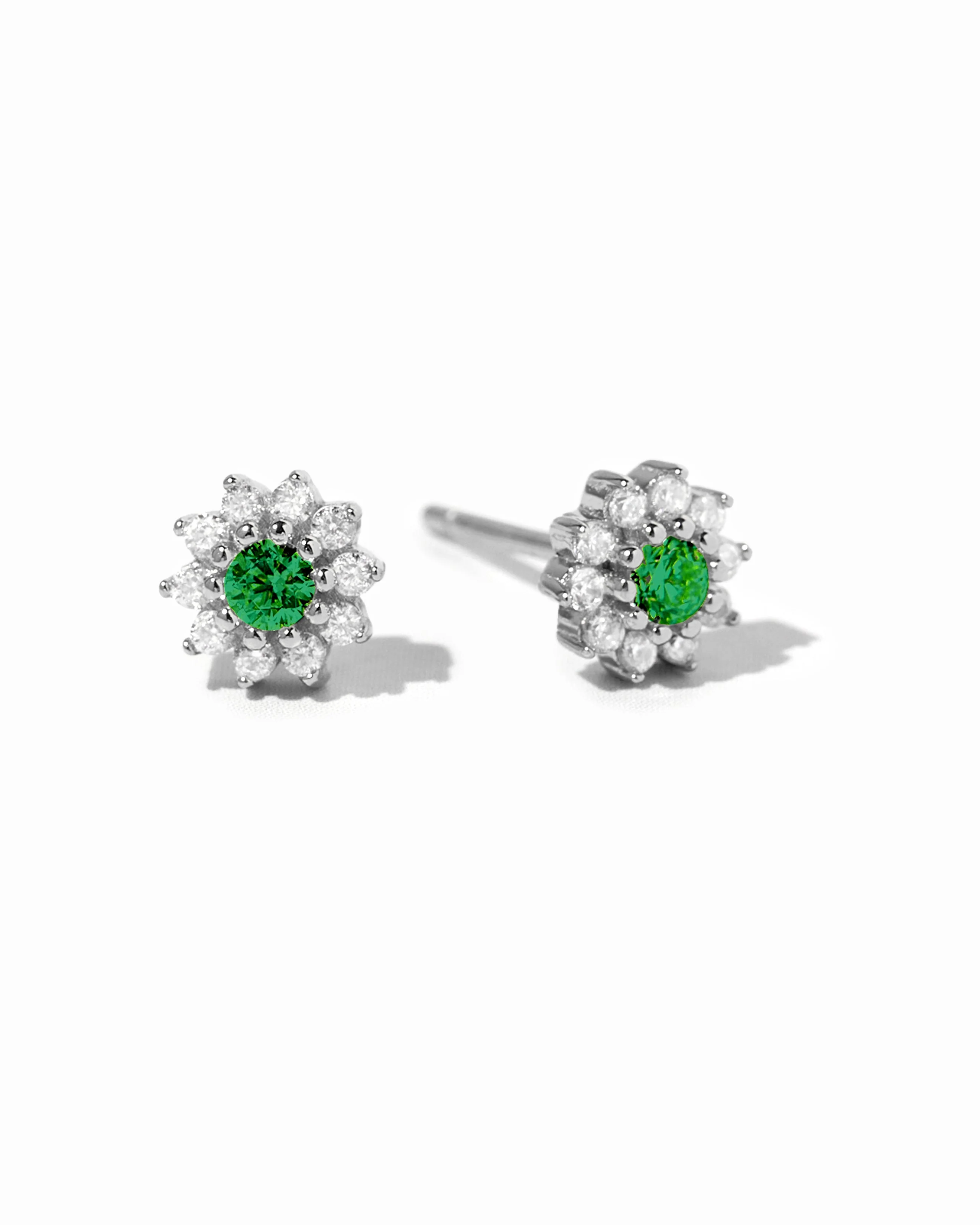 Emerald Dainty Flower Studs - Image 8