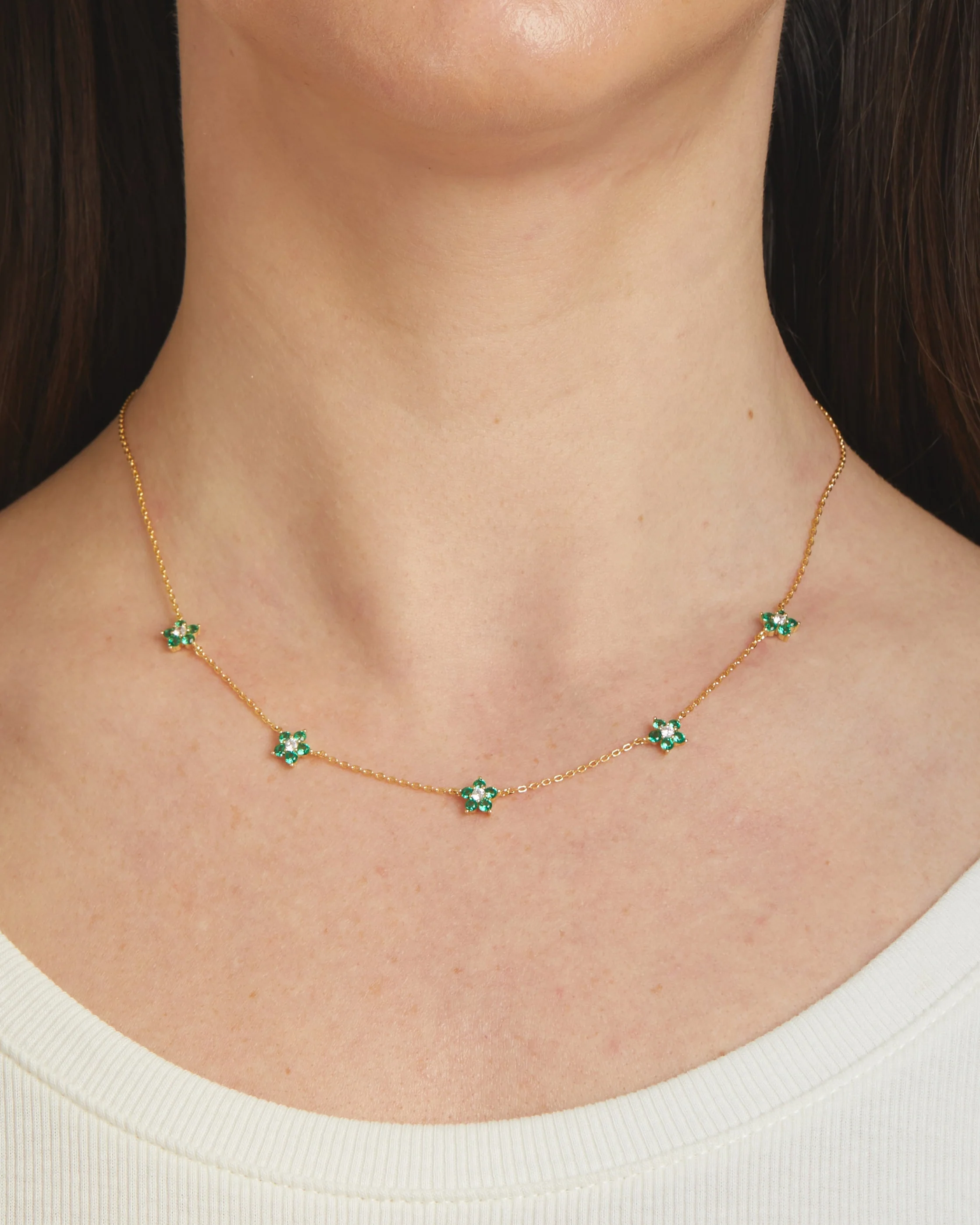 Emerald Flower Necklace - Image 2