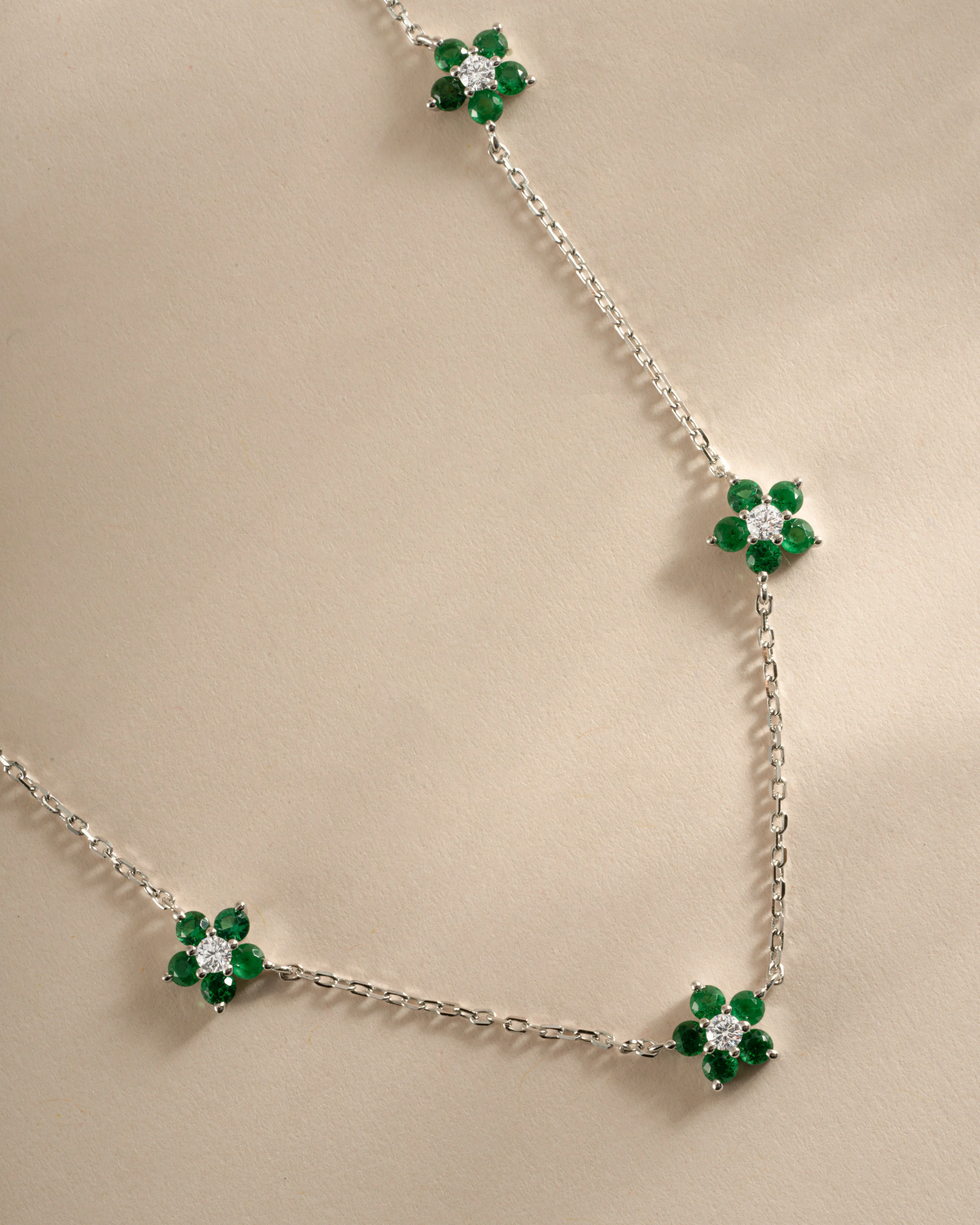 Emerald Flower Necklace - Image 3