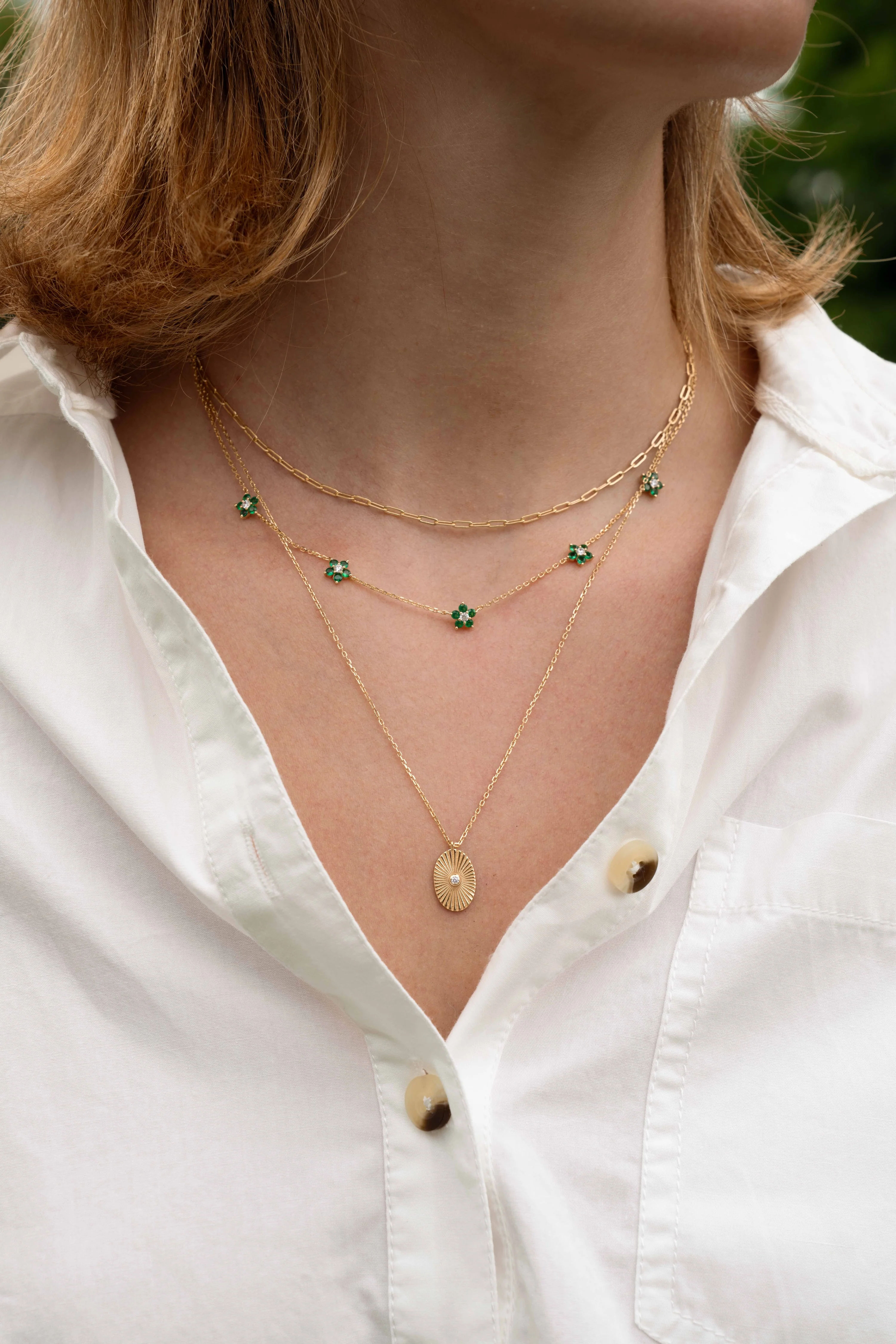 Emerald Flower Necklace - Image 6