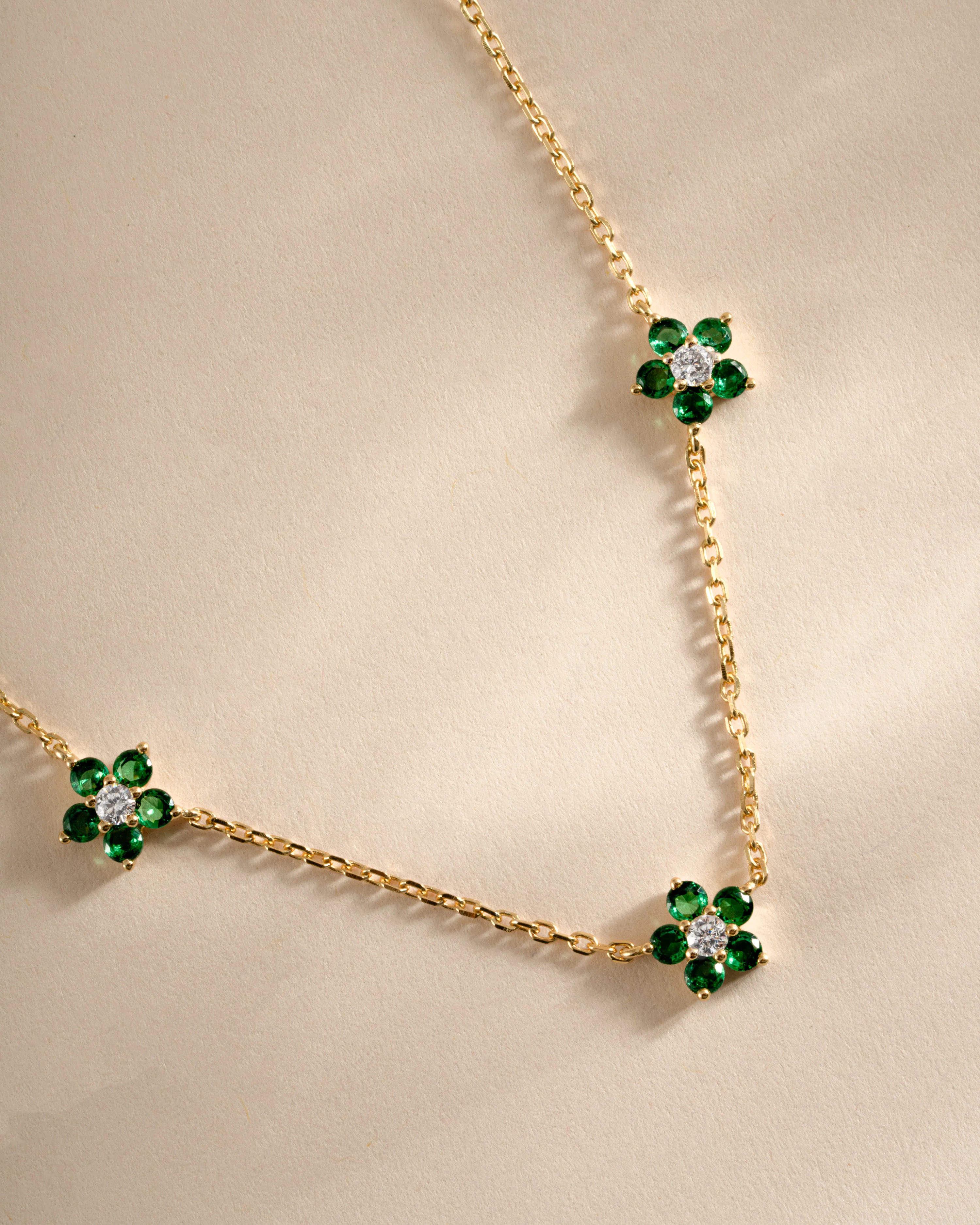 Emerald Flower Necklace - Image 8