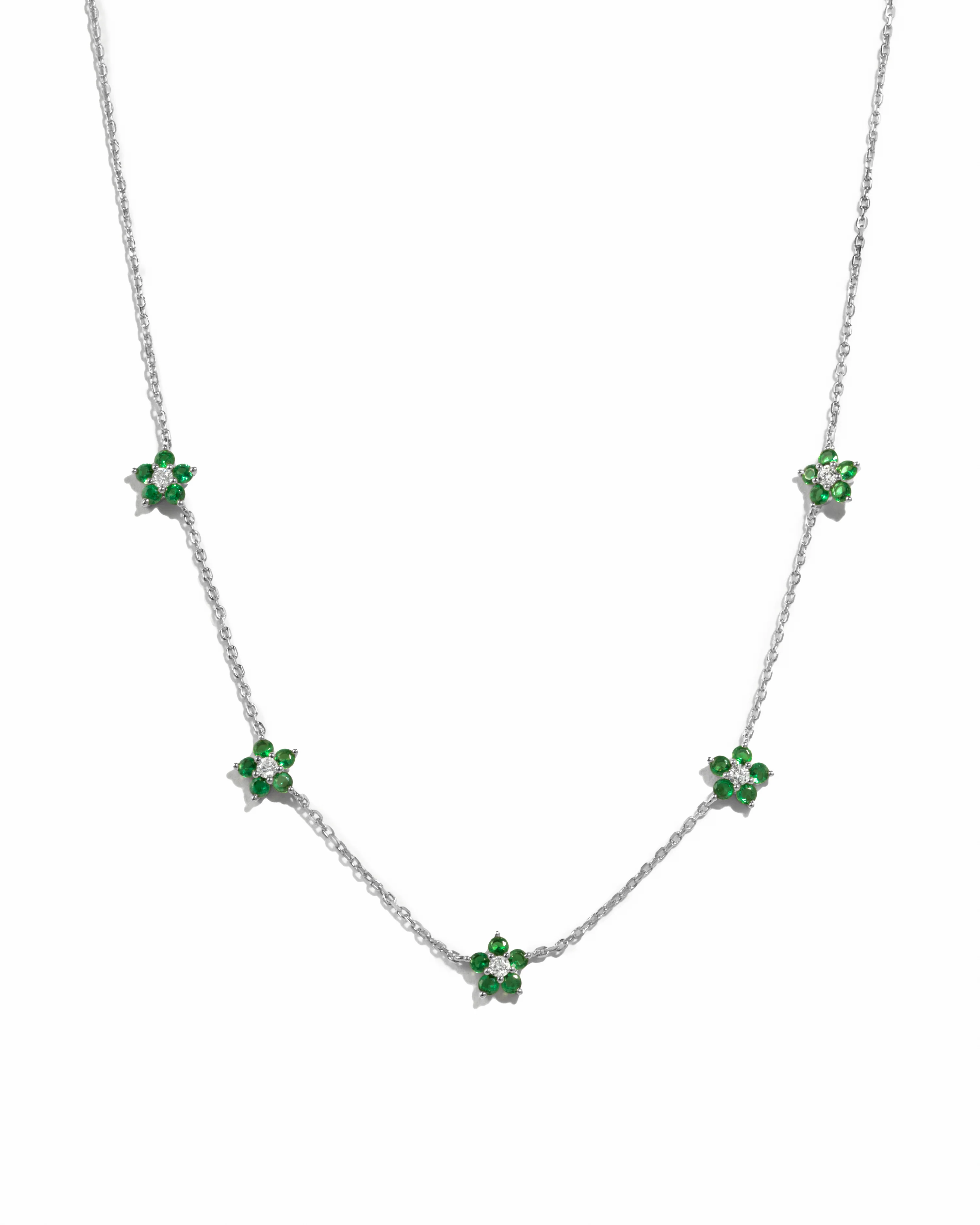Emerald Flower Necklace - Image 9