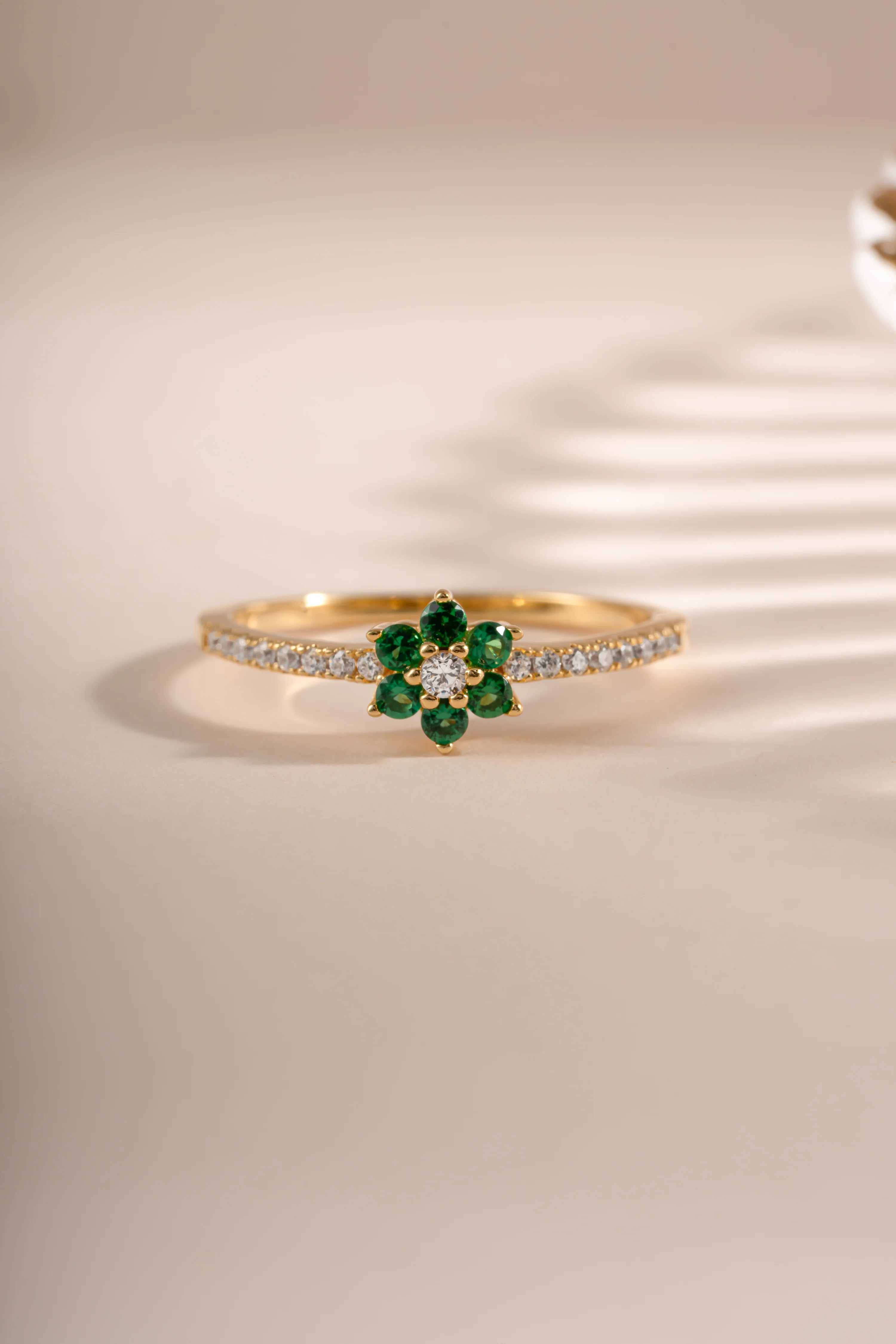 Emerald Flower Ring - Image 6