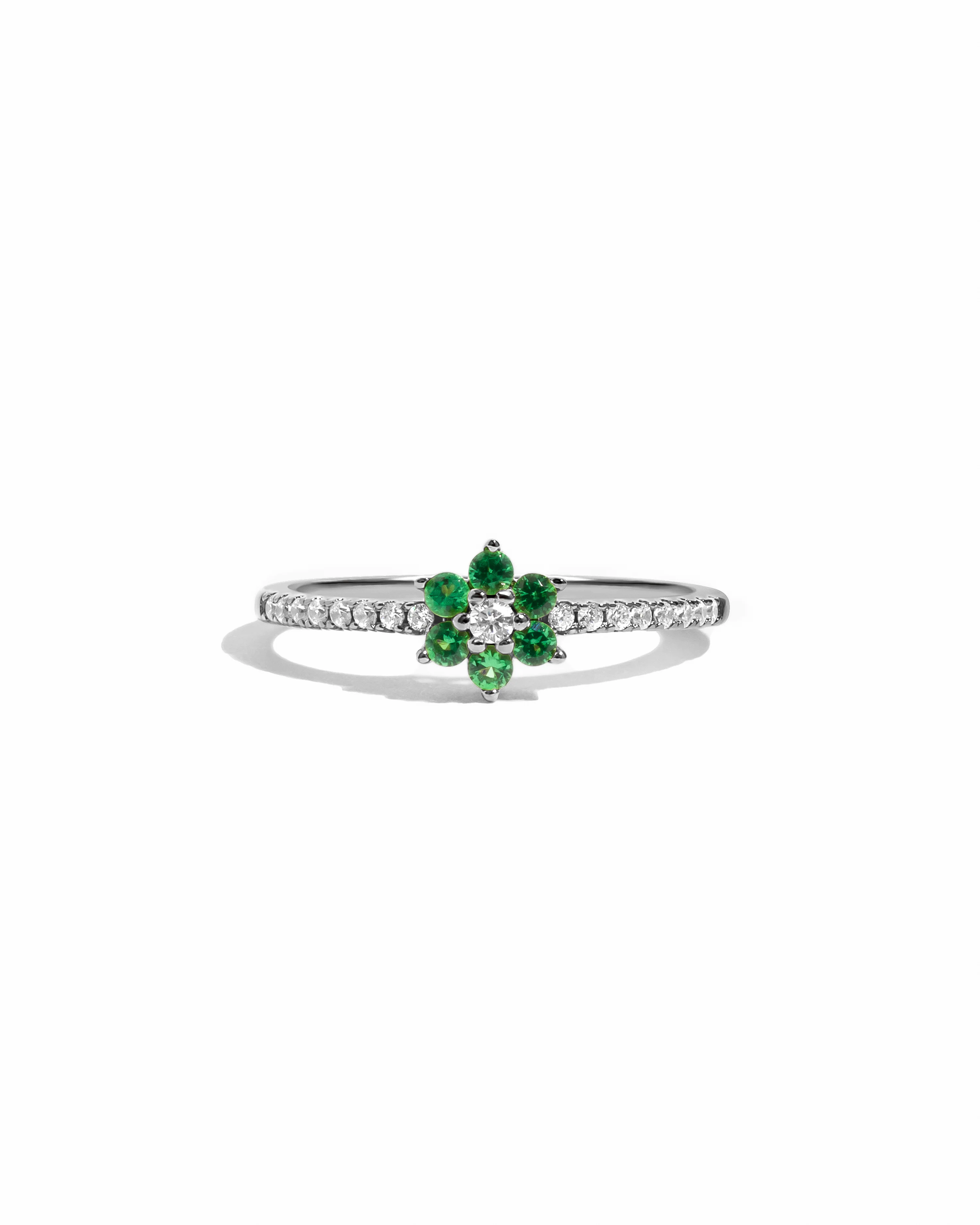 Emerald Flower Ring - Image 9