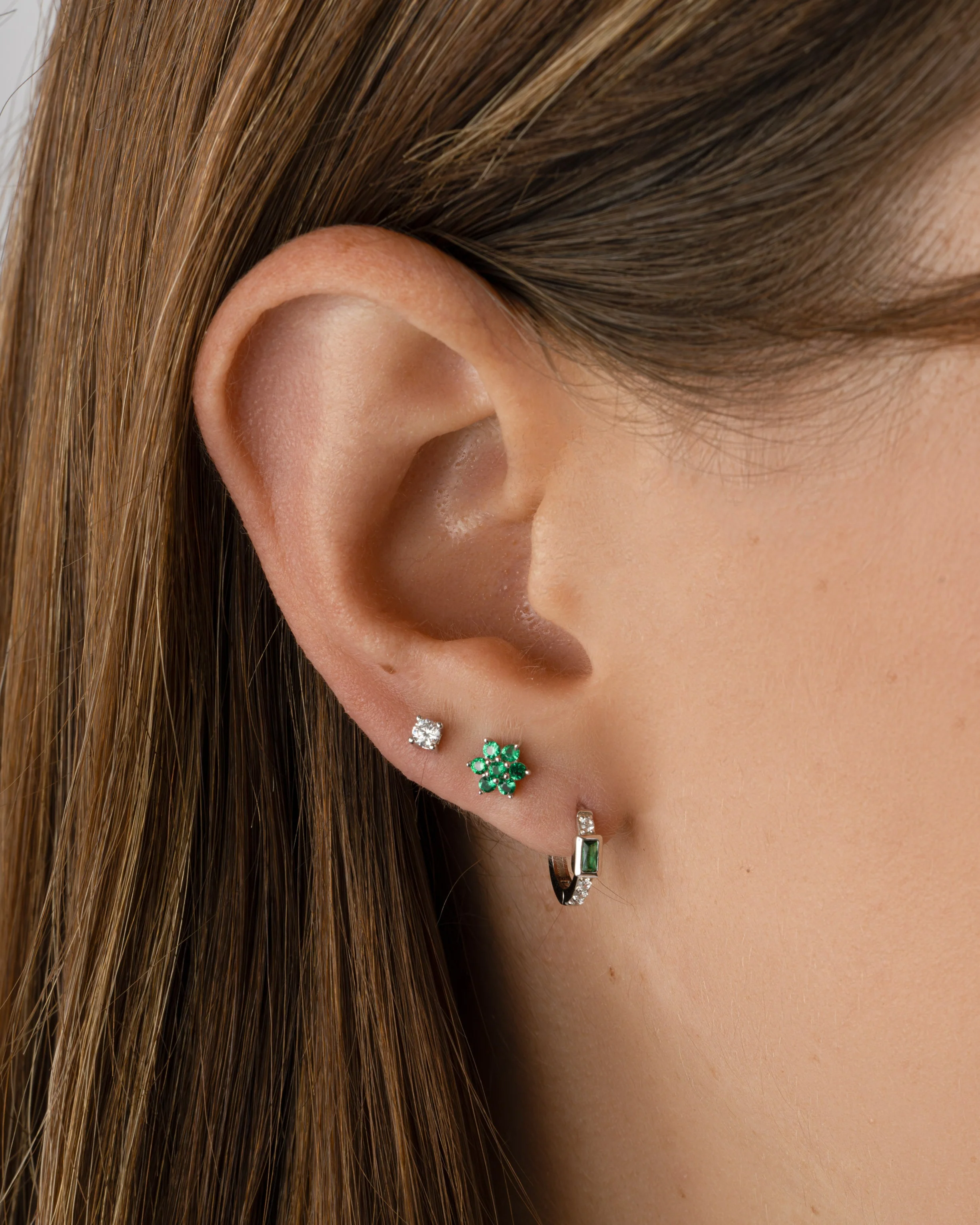 Emerald Flower Studs - Image 2