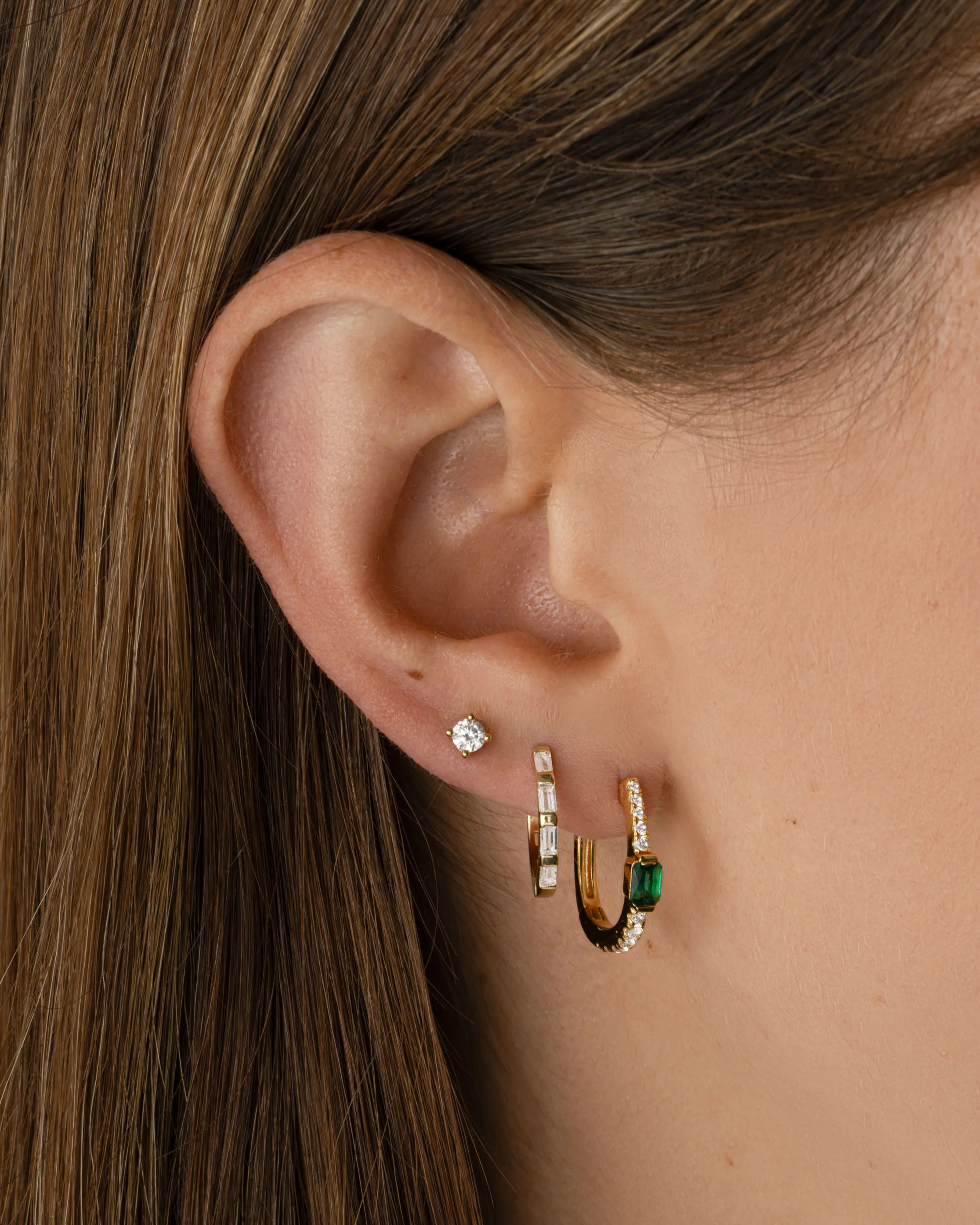 Emerald Hoop Earrings - Image 2