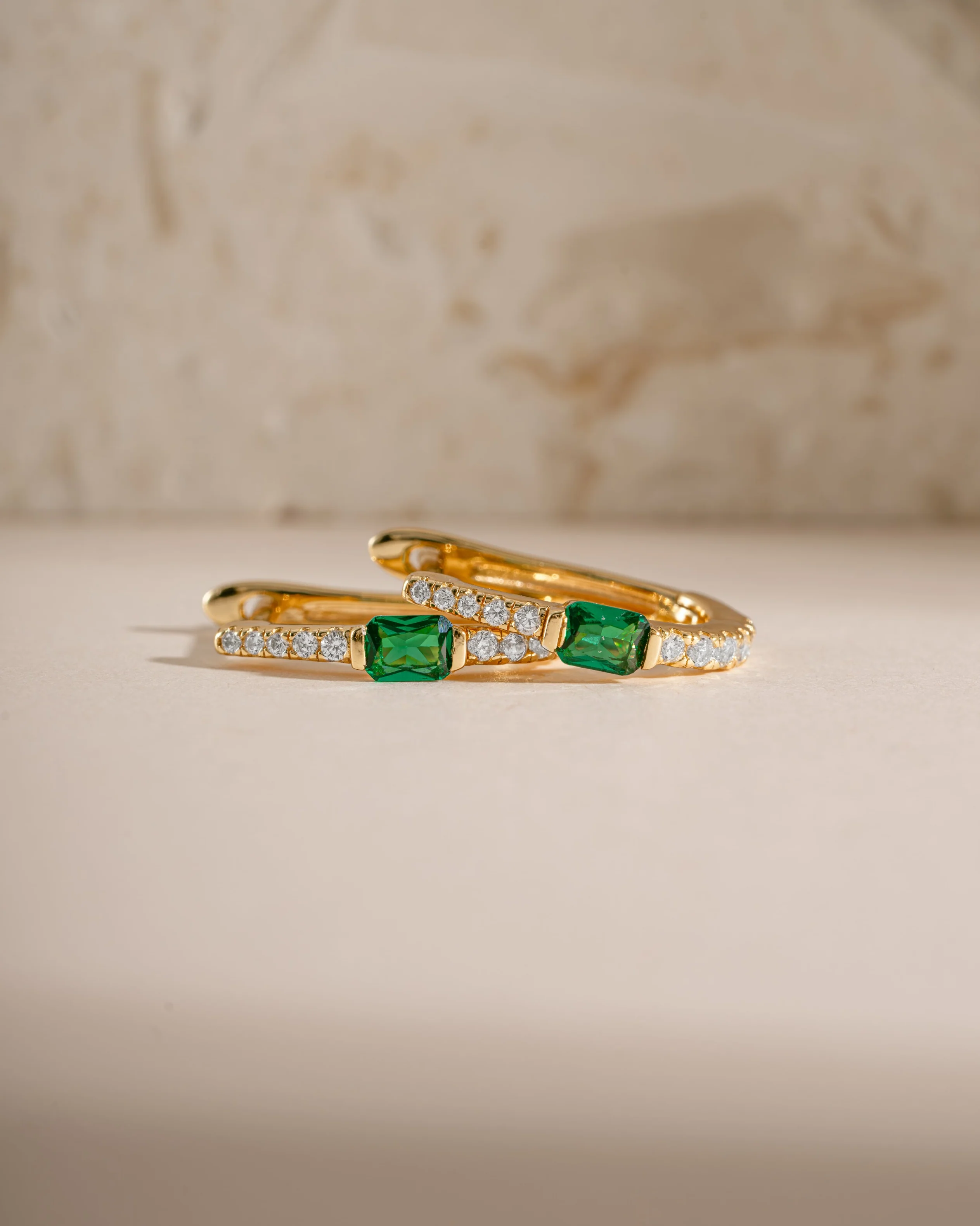 Emerald Hoop Earrings - Image 5