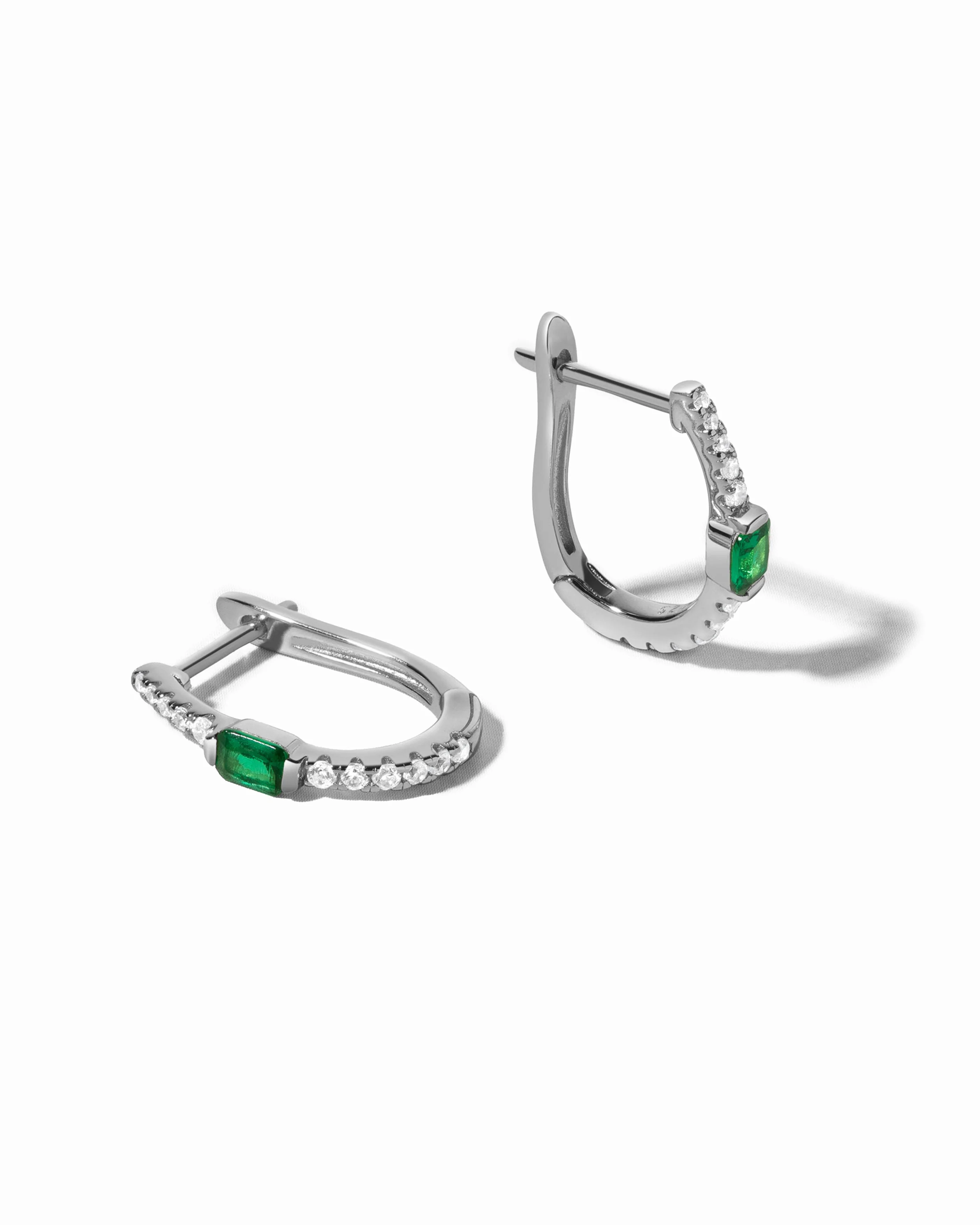 Emerald Hoop Earrings - Image 7
