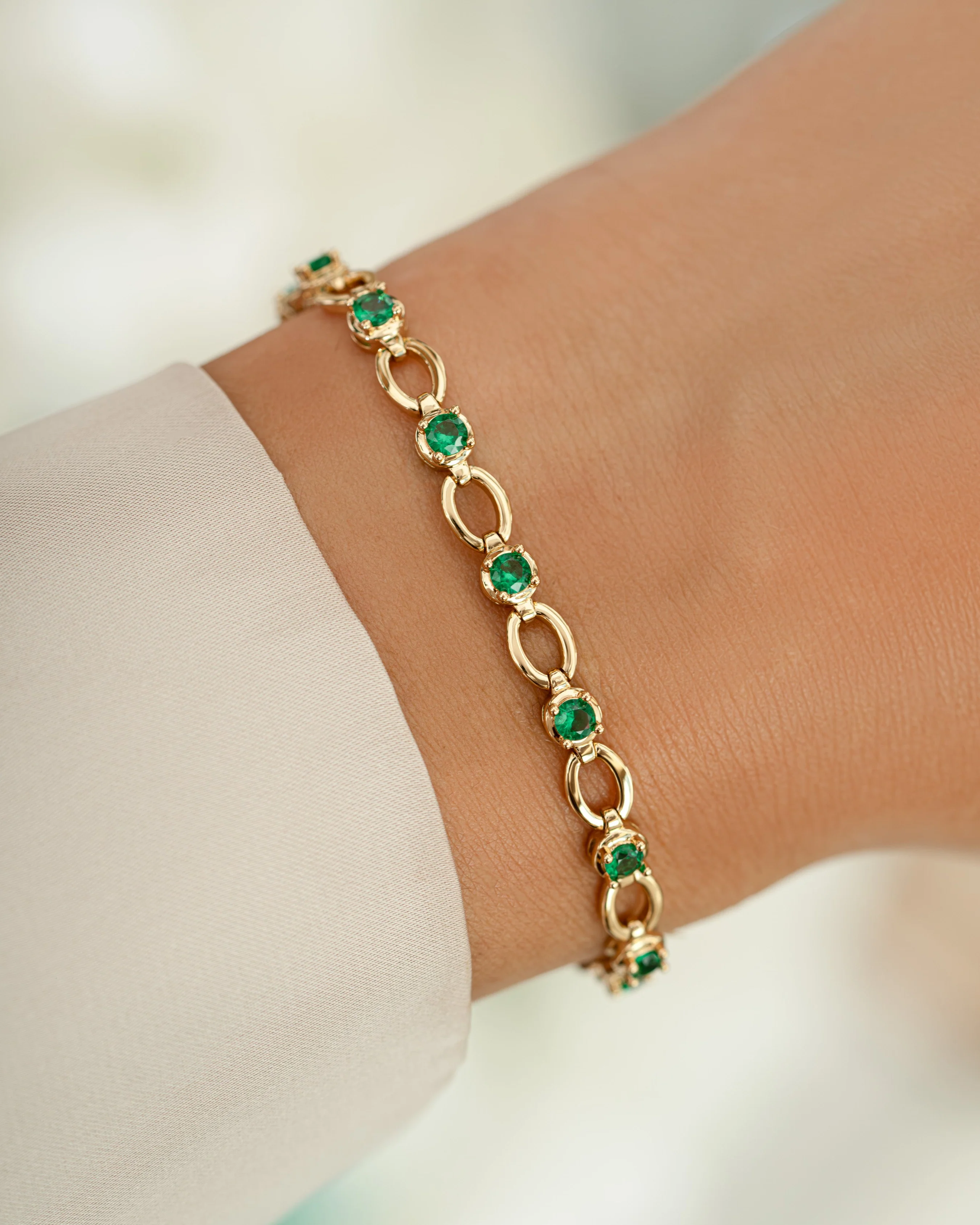 Emerald Lilly Tennis Bracelet - Image 2