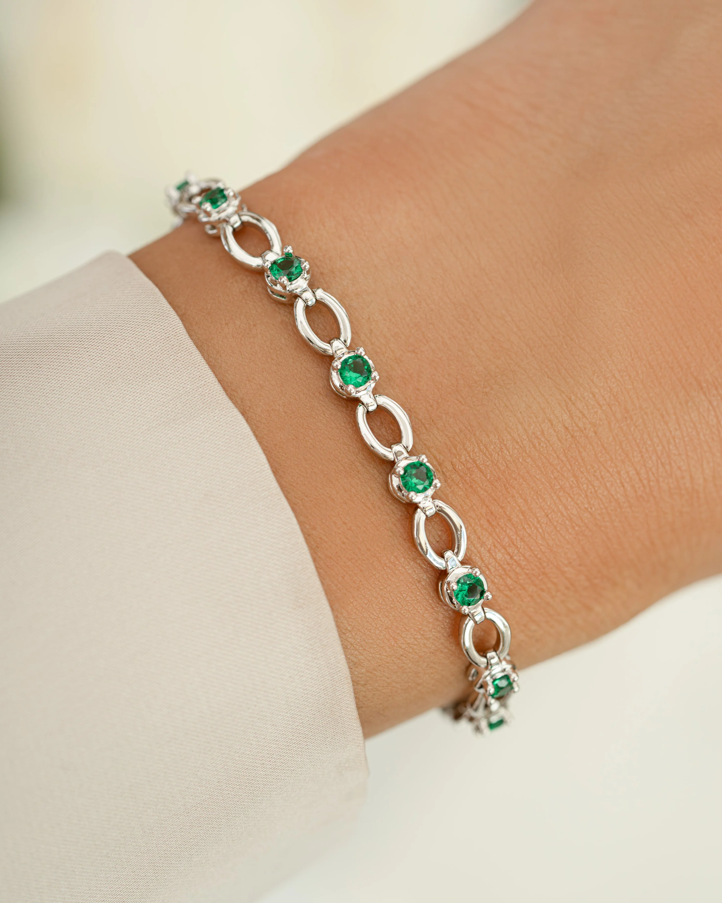 Emerald Lilly Tennis Bracelet - Image 4