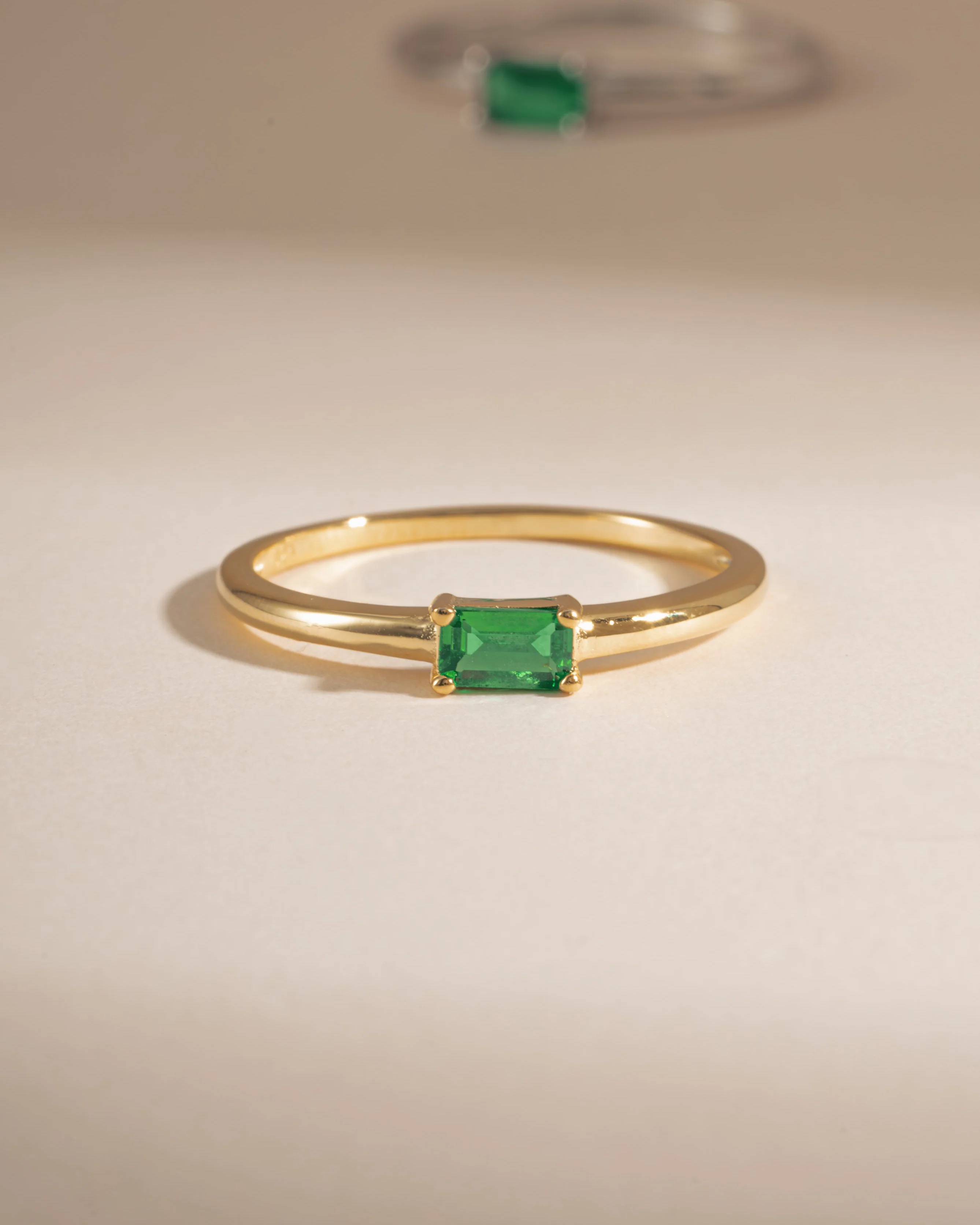 Emerald Lori Baguette Ring - Image 7
