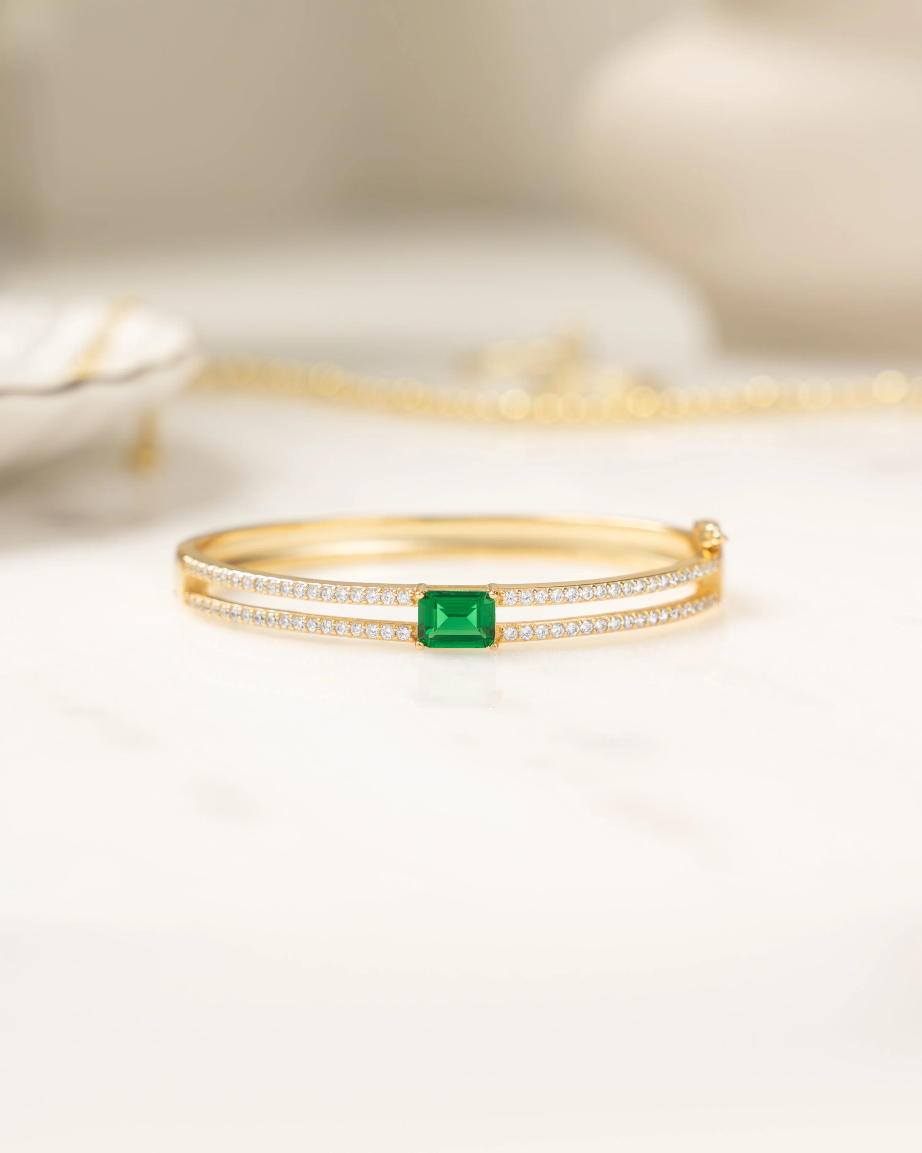 Emerald Pavé Bangle - Image 5