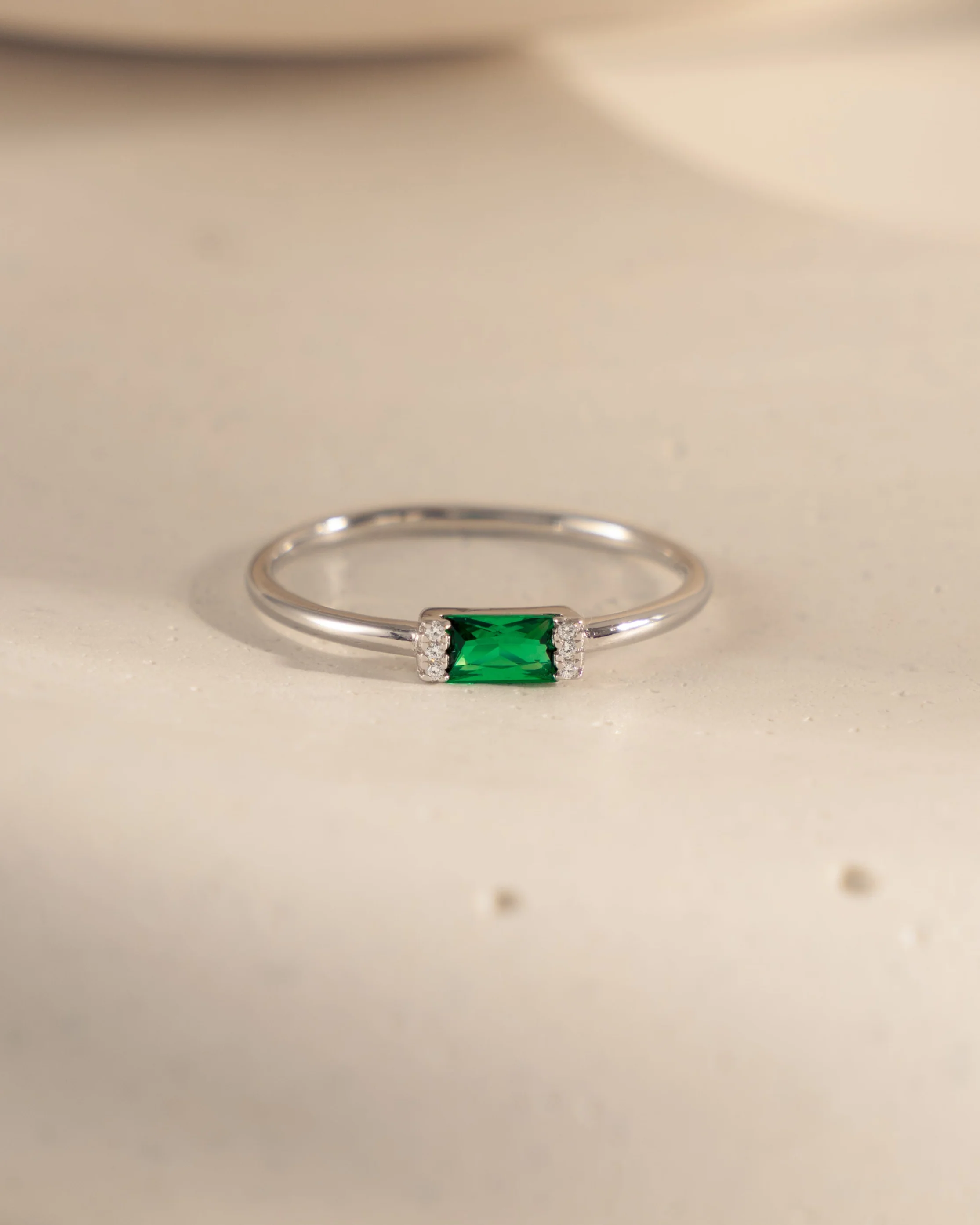 Emerald Simple Baguette Ring - Image 8