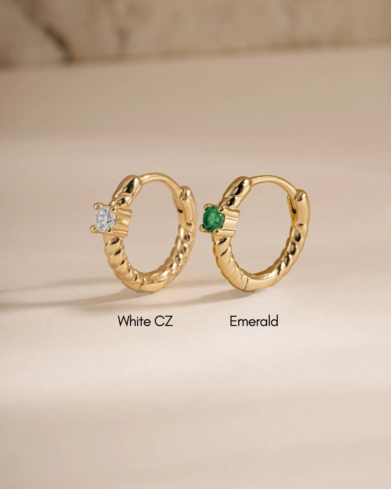 Diamond Spiral Huggie Hoops - Image 5