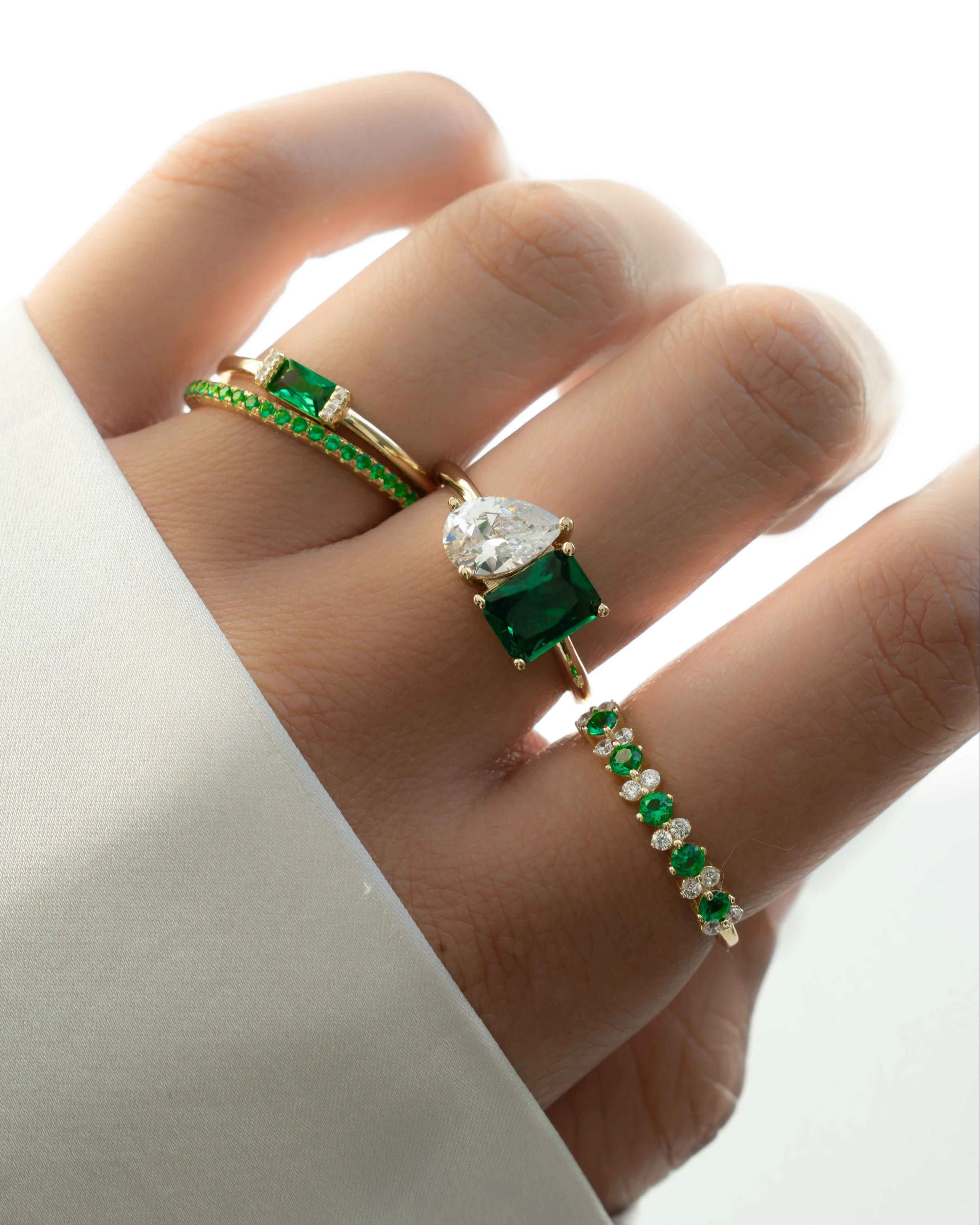 Emerald Stephanie Stacking Ring - Image 6