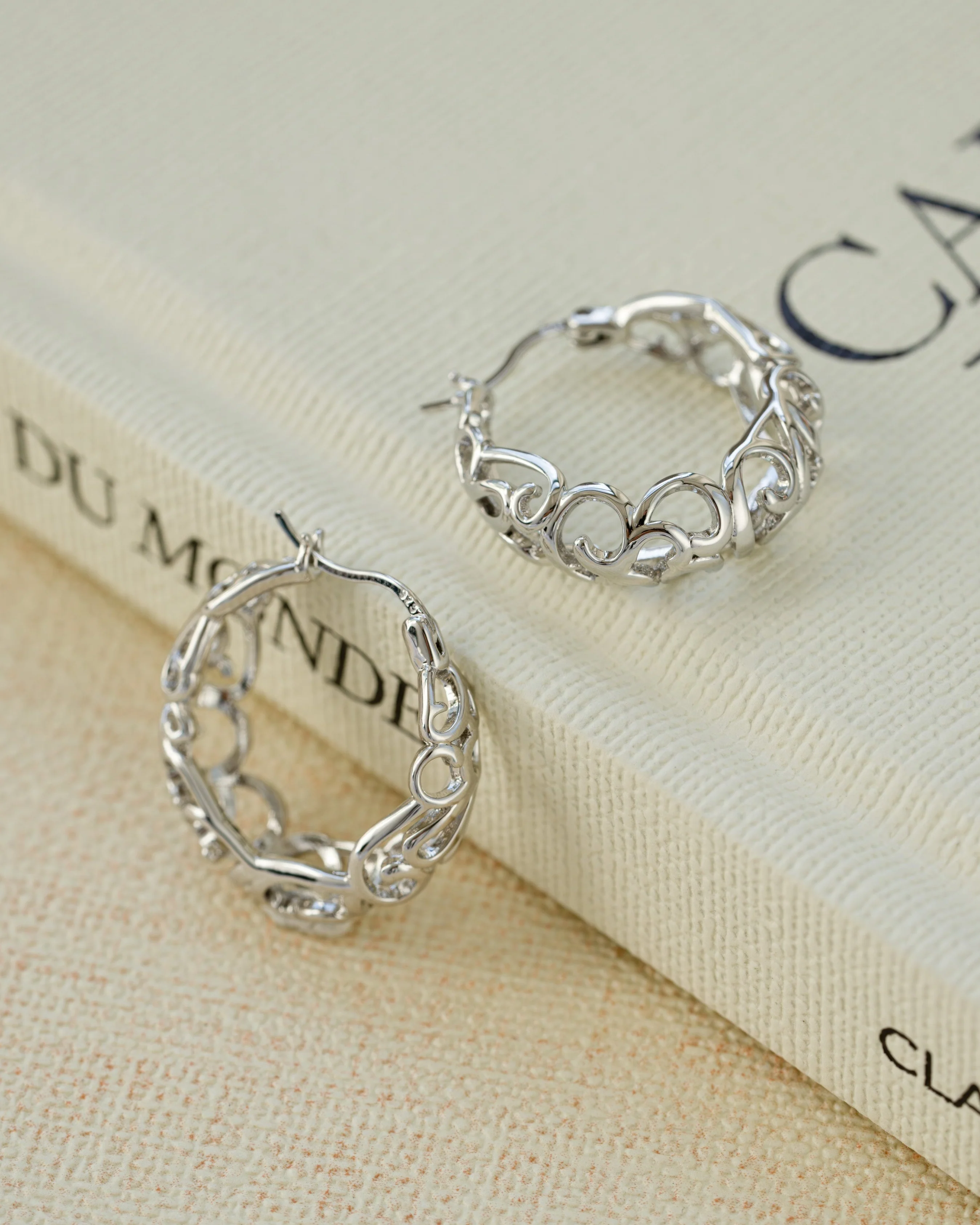 Filigree Tapered Hoops - Image 3