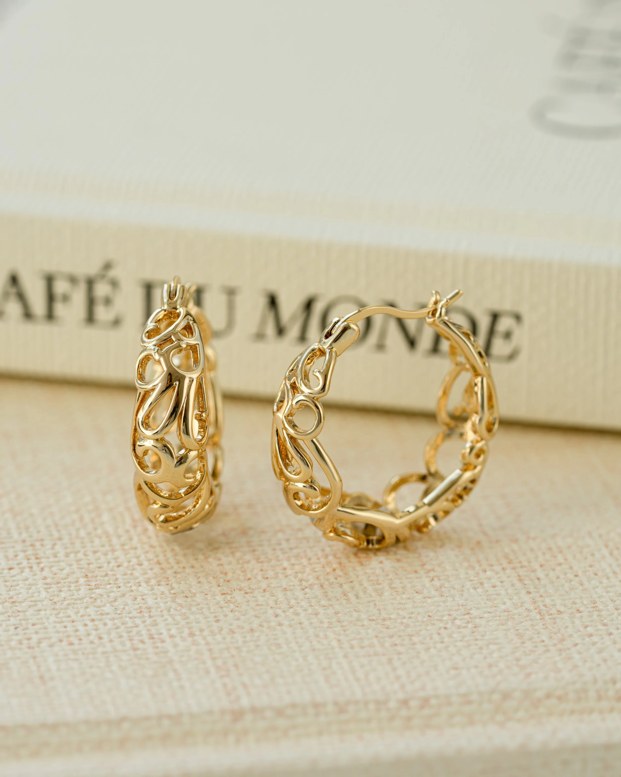 Filigree Tapered Hoops - Image 5