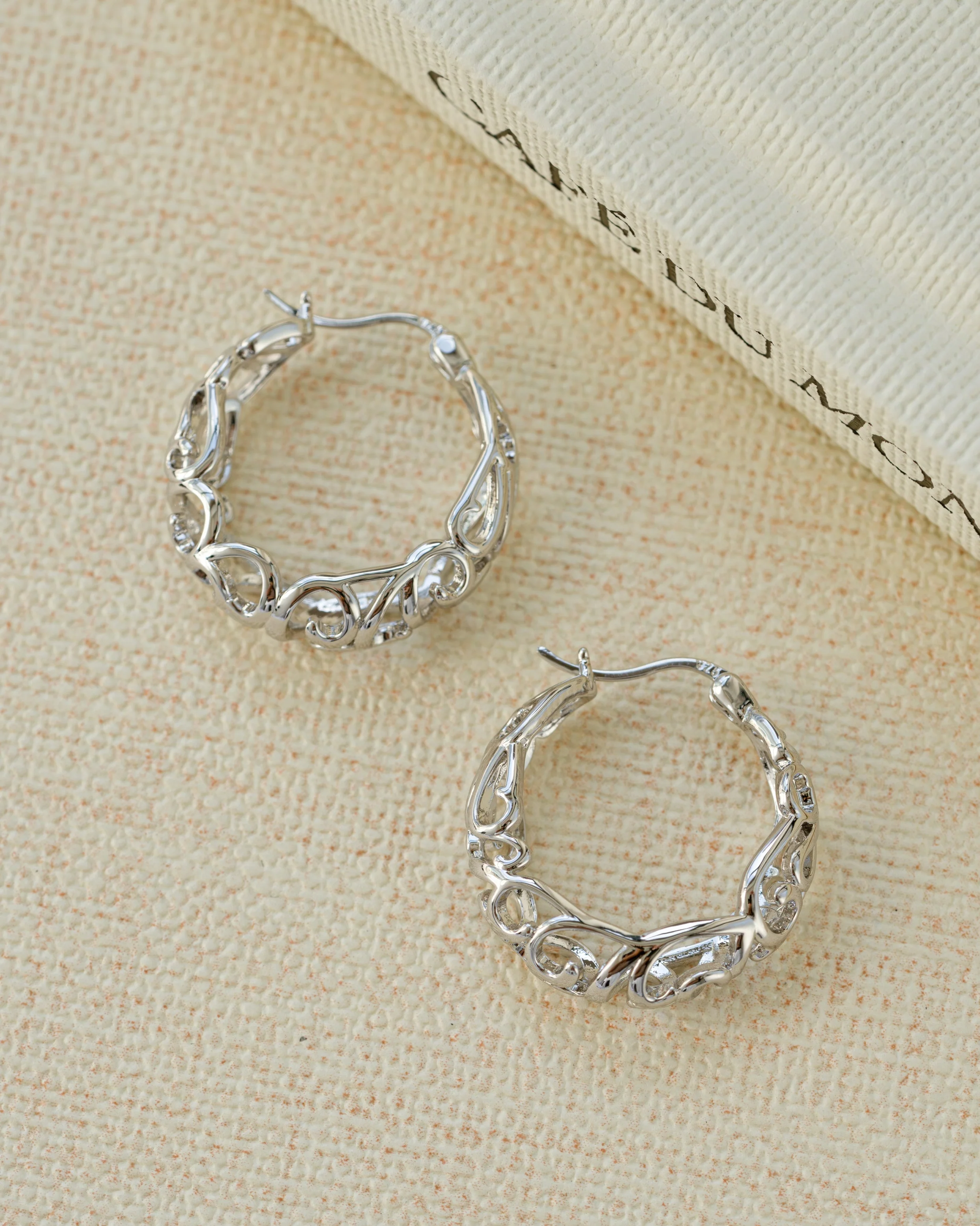 Filigree Tapered Hoops - Image 7