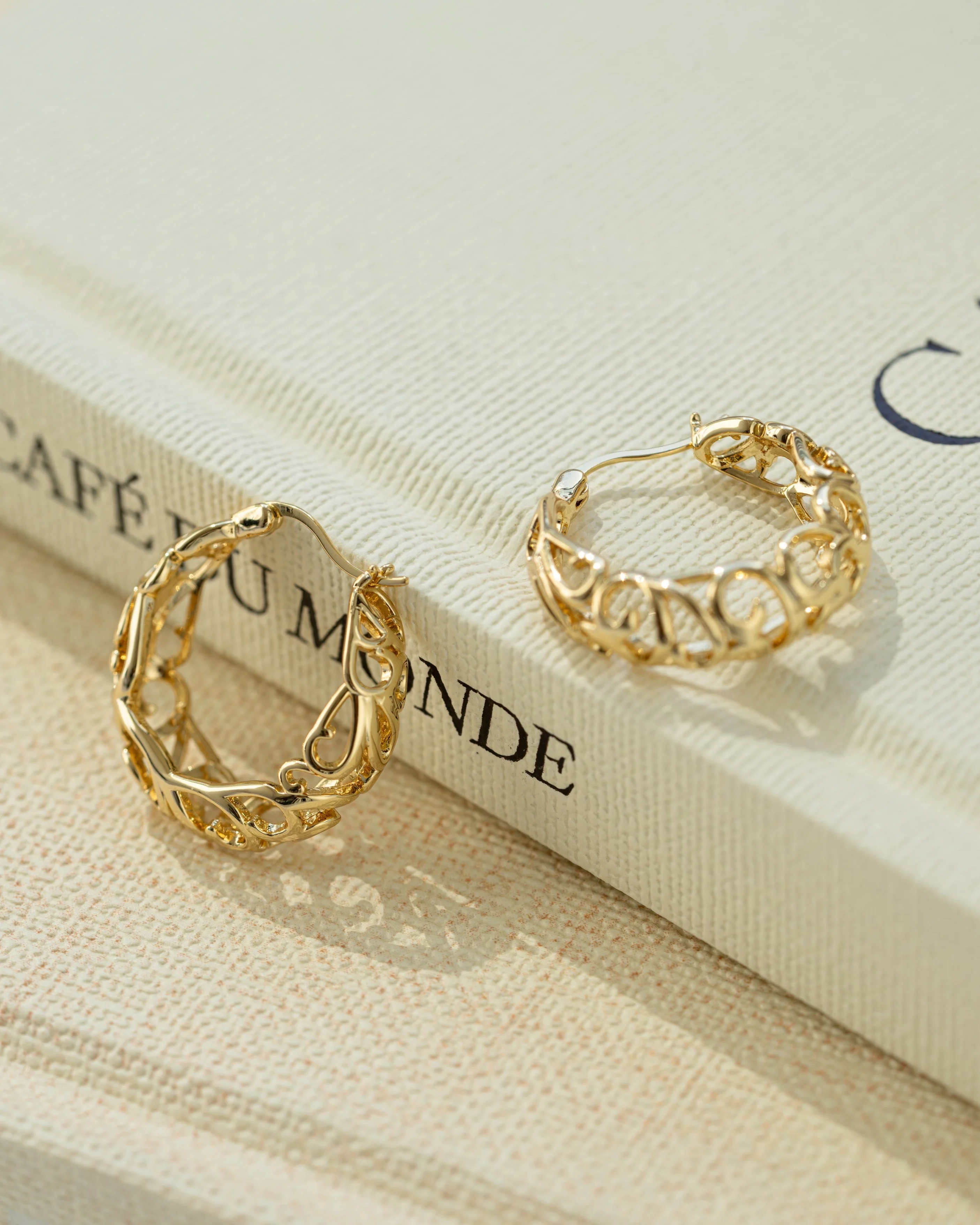 Filigree Tapered Hoops - Image 9