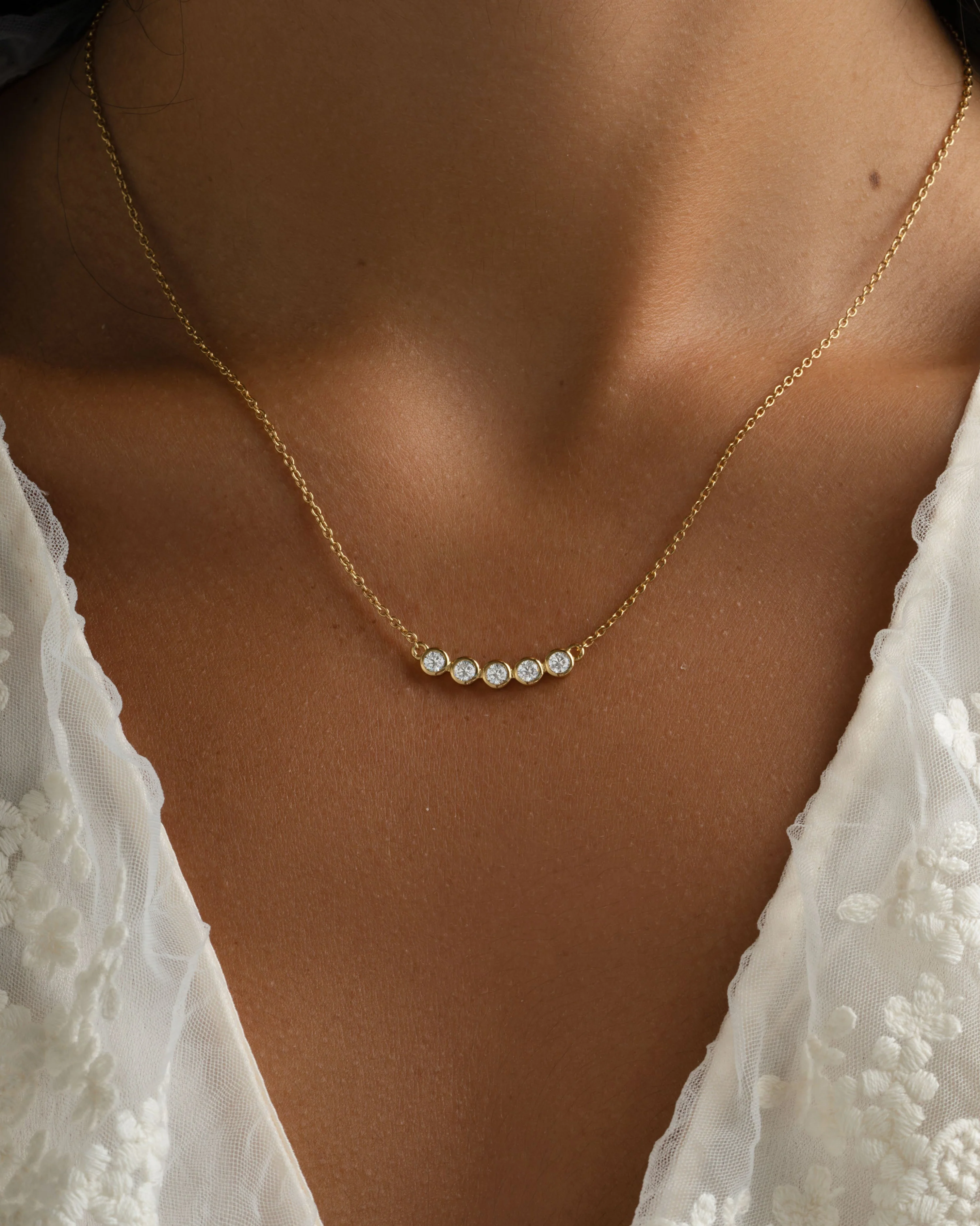 Five Stone Bar Necklace - Image 2
