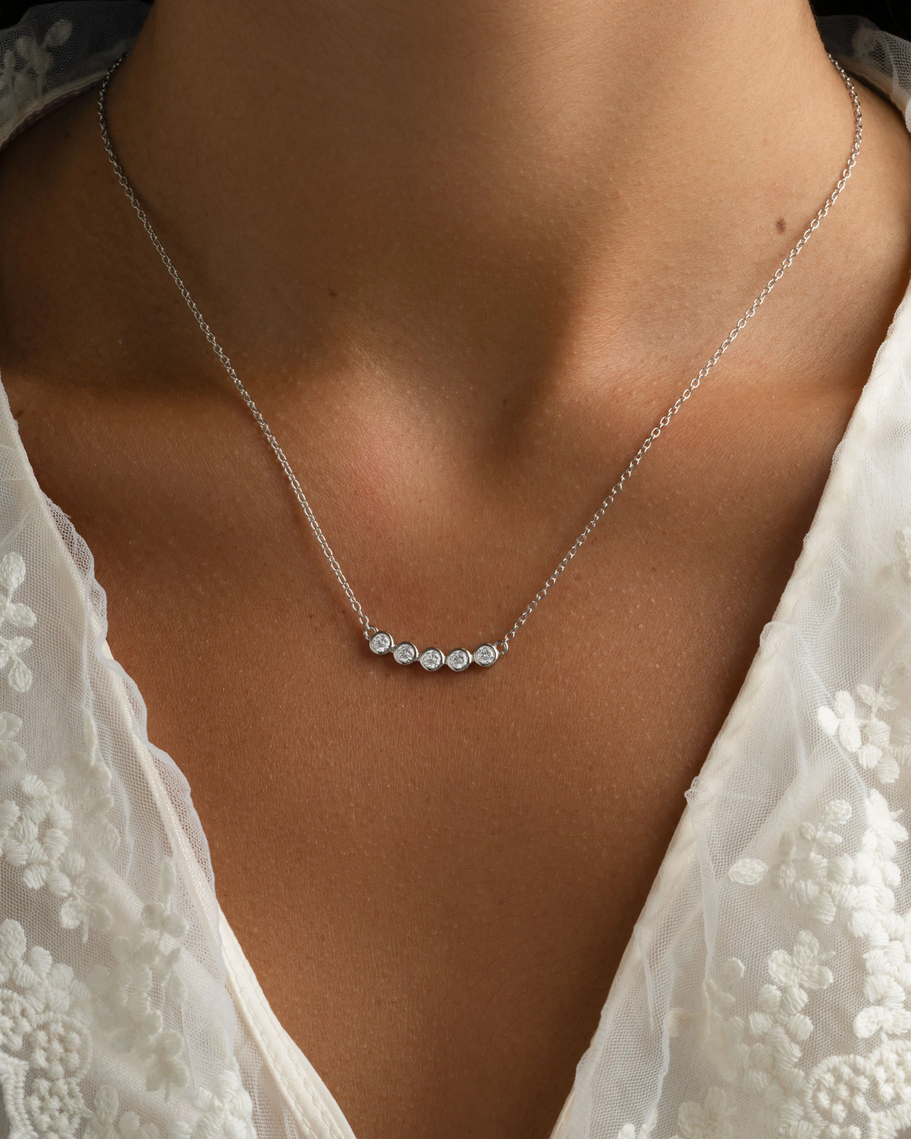 Five Stone Bar Necklace - Image 4