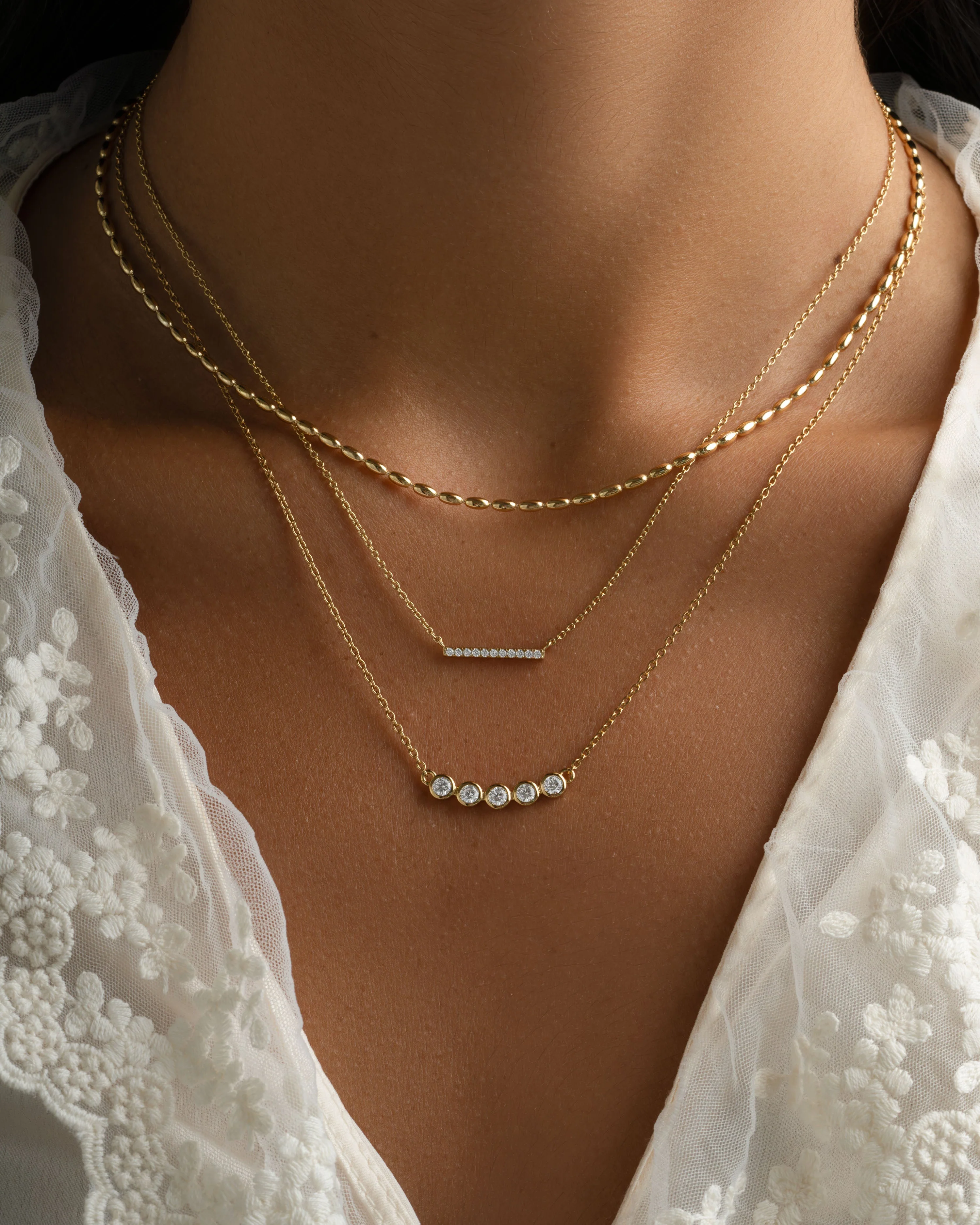 Five Stone Bar Necklace - Image 6