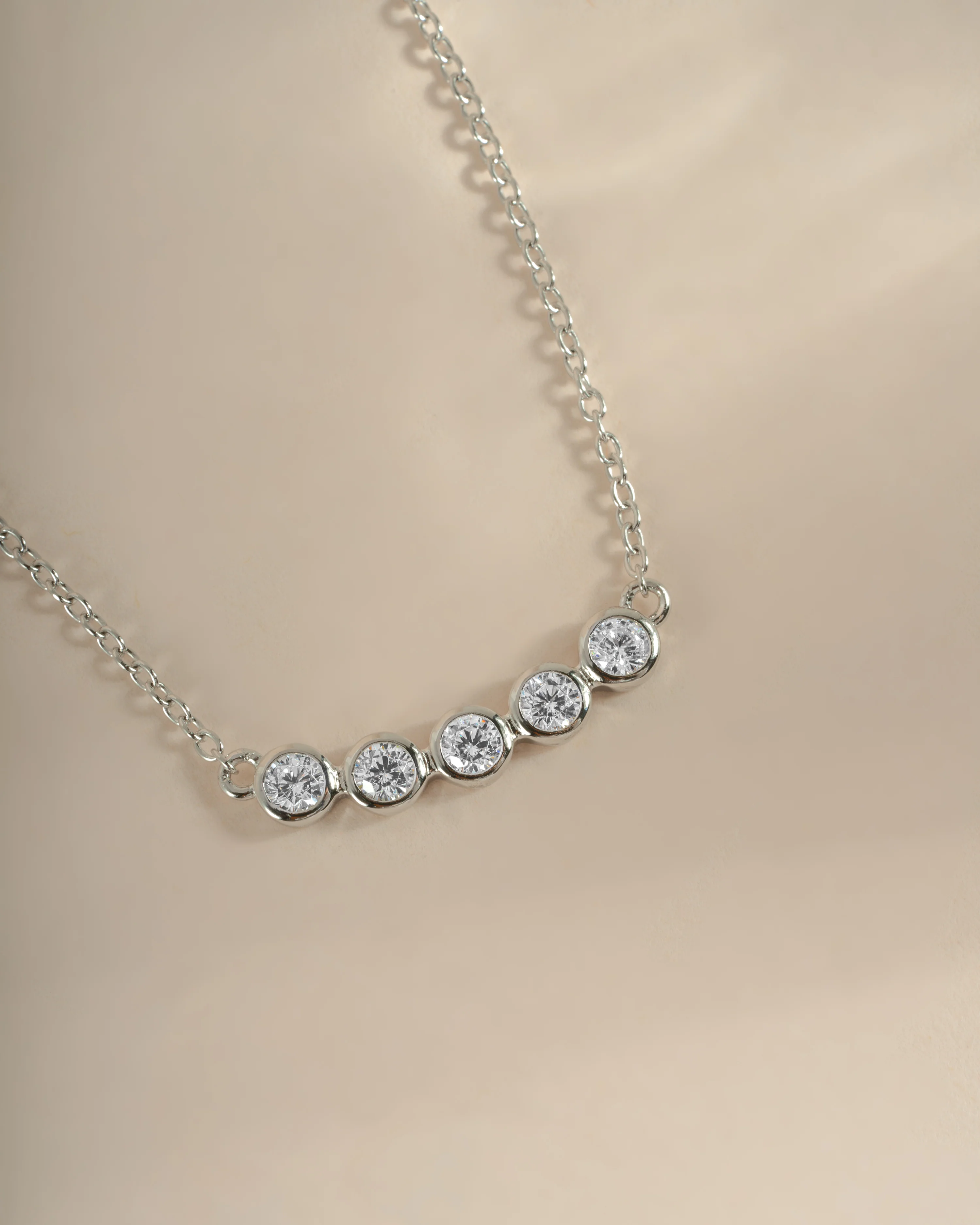 Five Stone Bar Necklace - Image 8