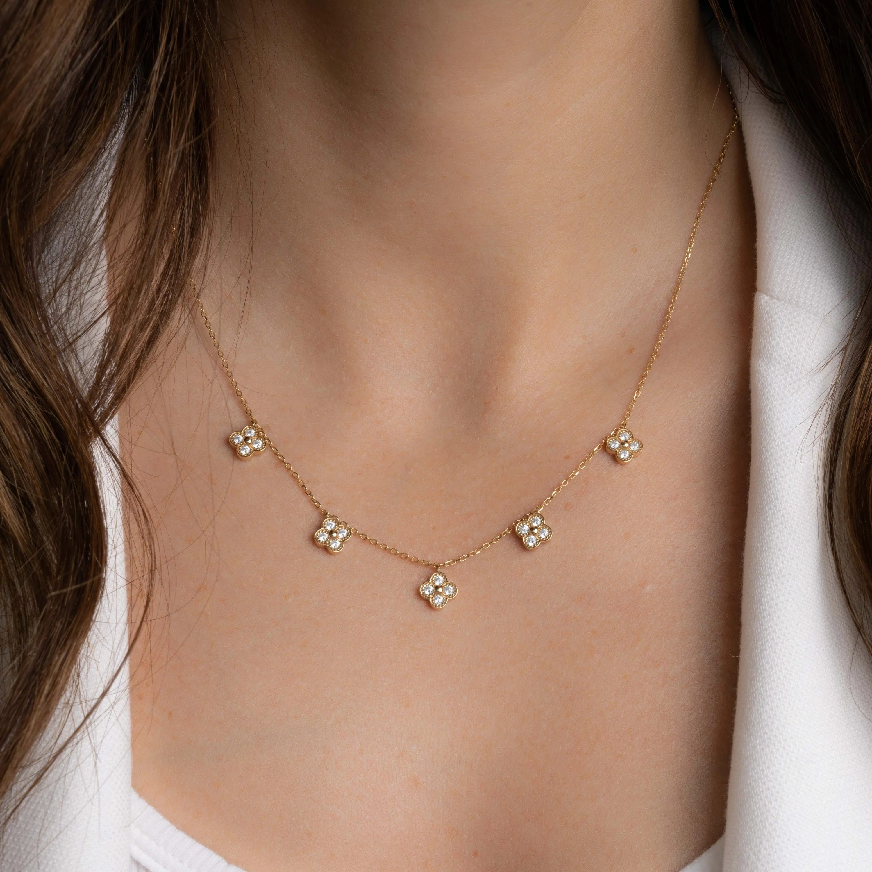 Four Leaf Clover Charm Necklace - Image 2