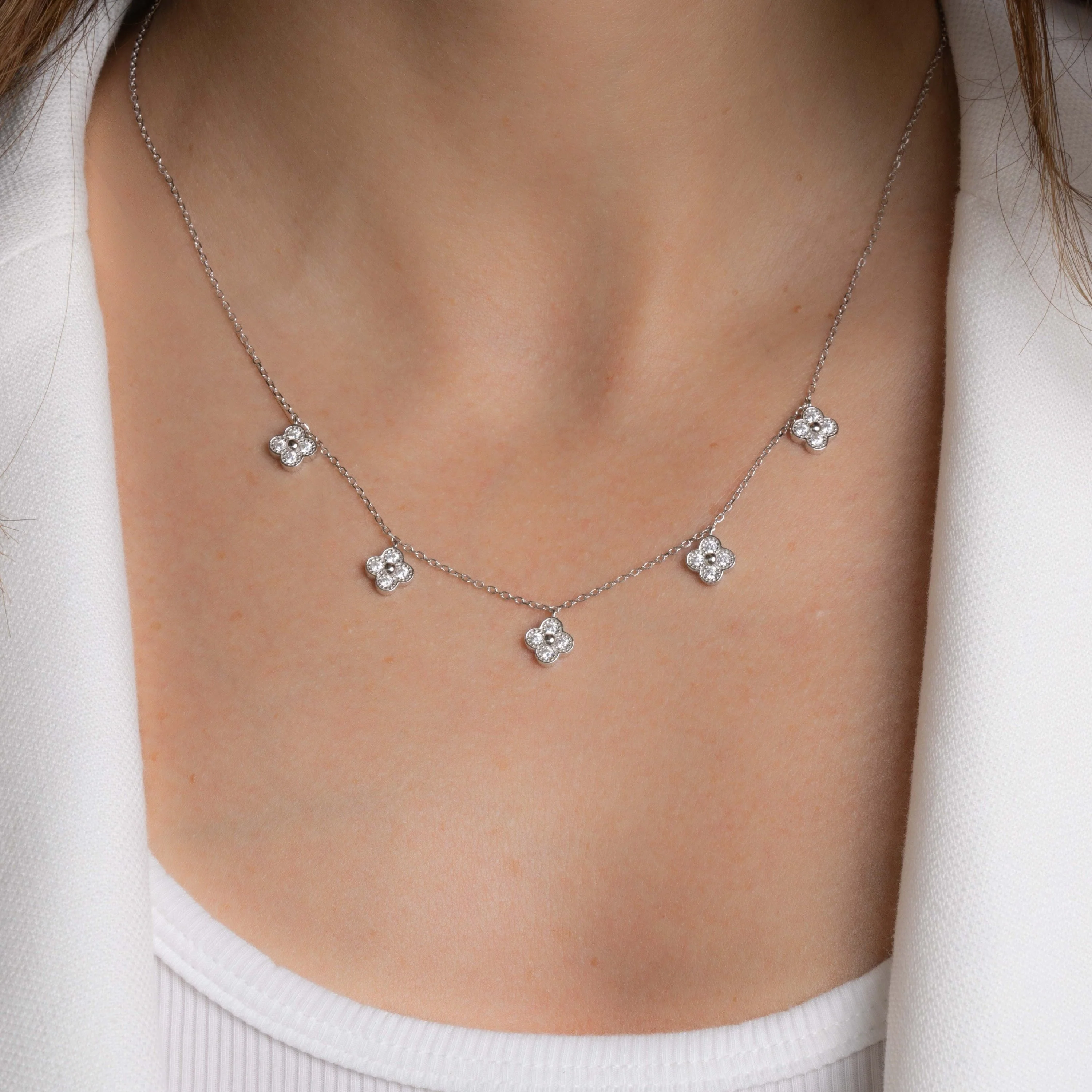 Four Leaf Clover Charm Necklace - Image 4