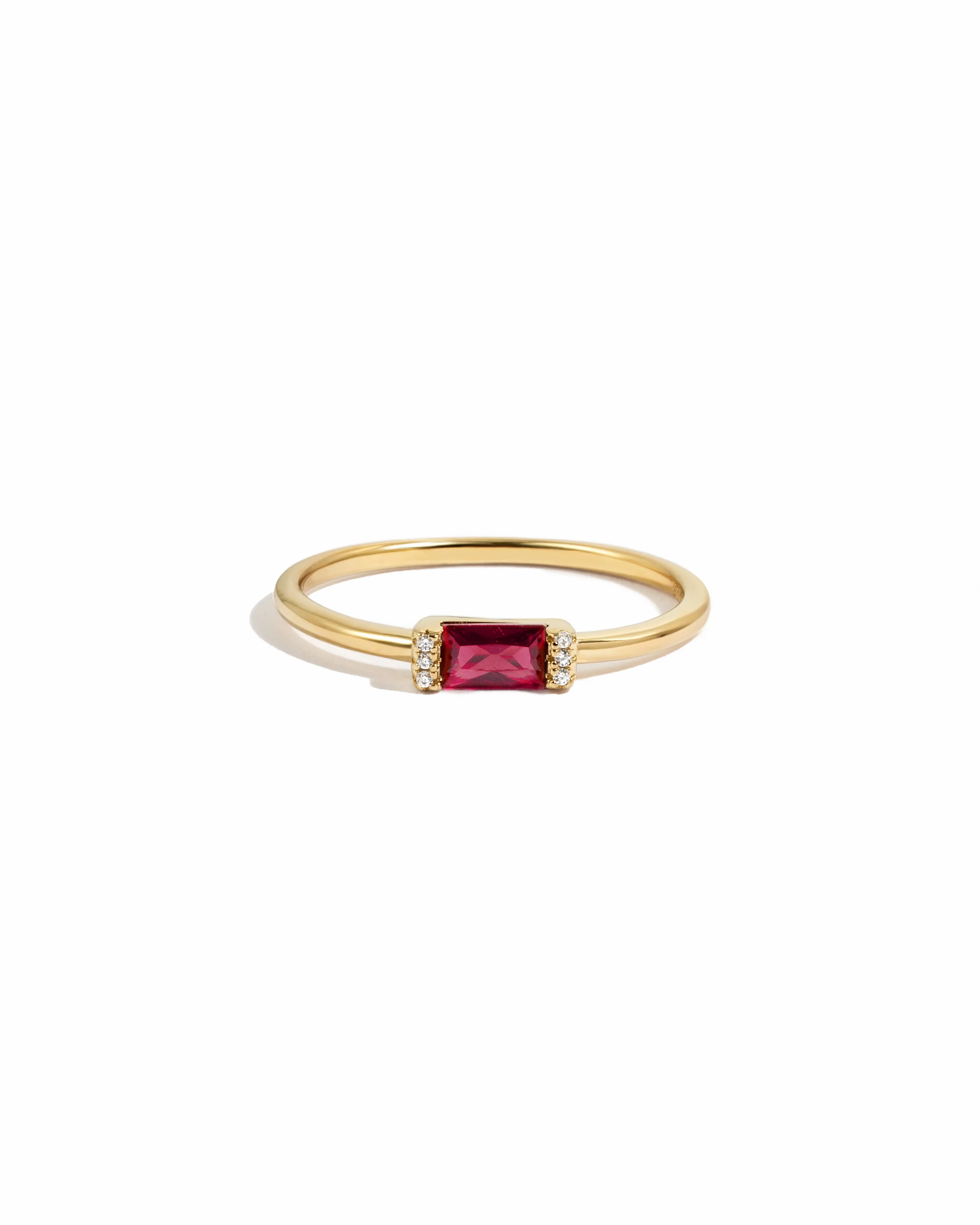 Garnet Simple Baguette Ring