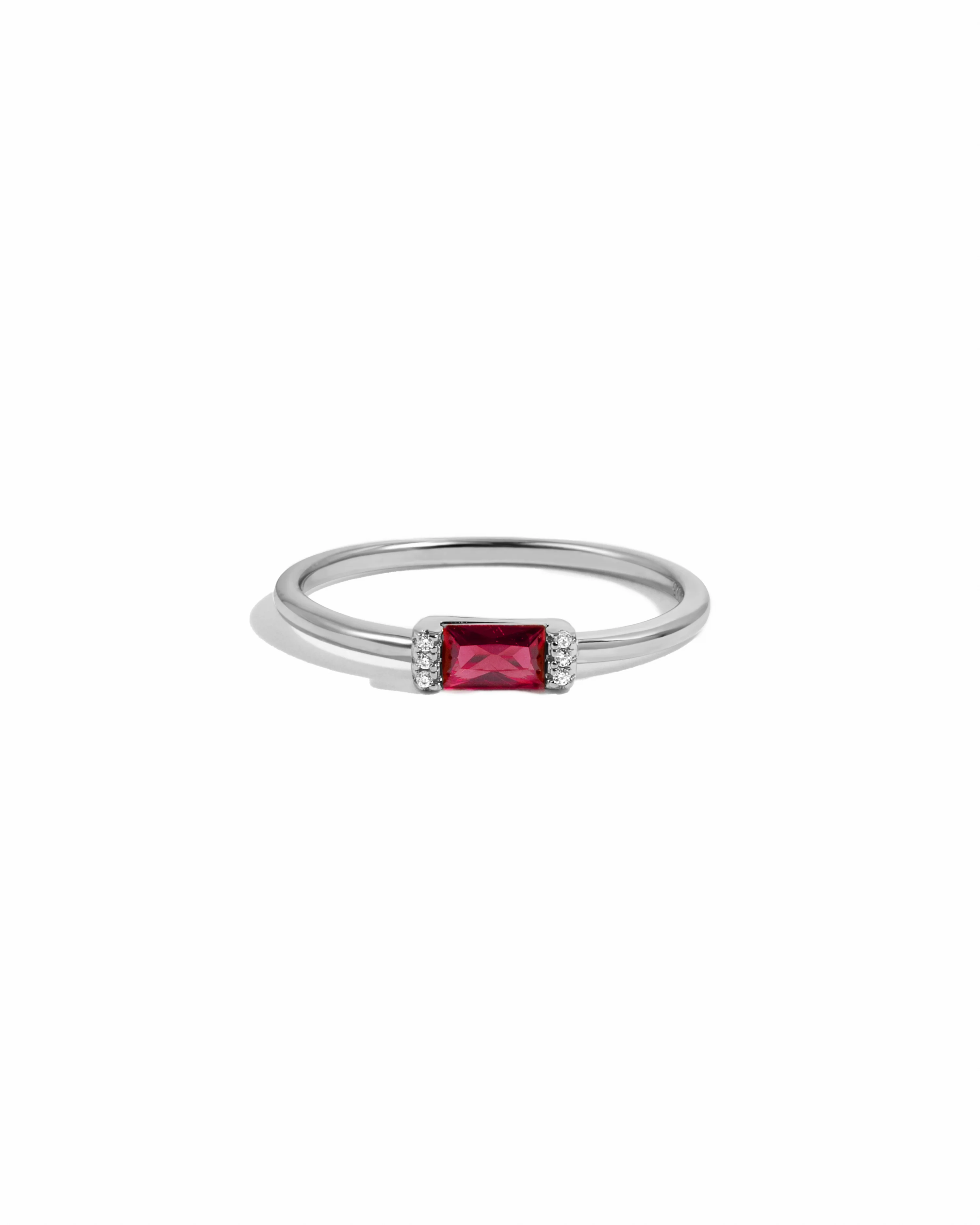 Garnet Simple Baguette Ring - Image 9