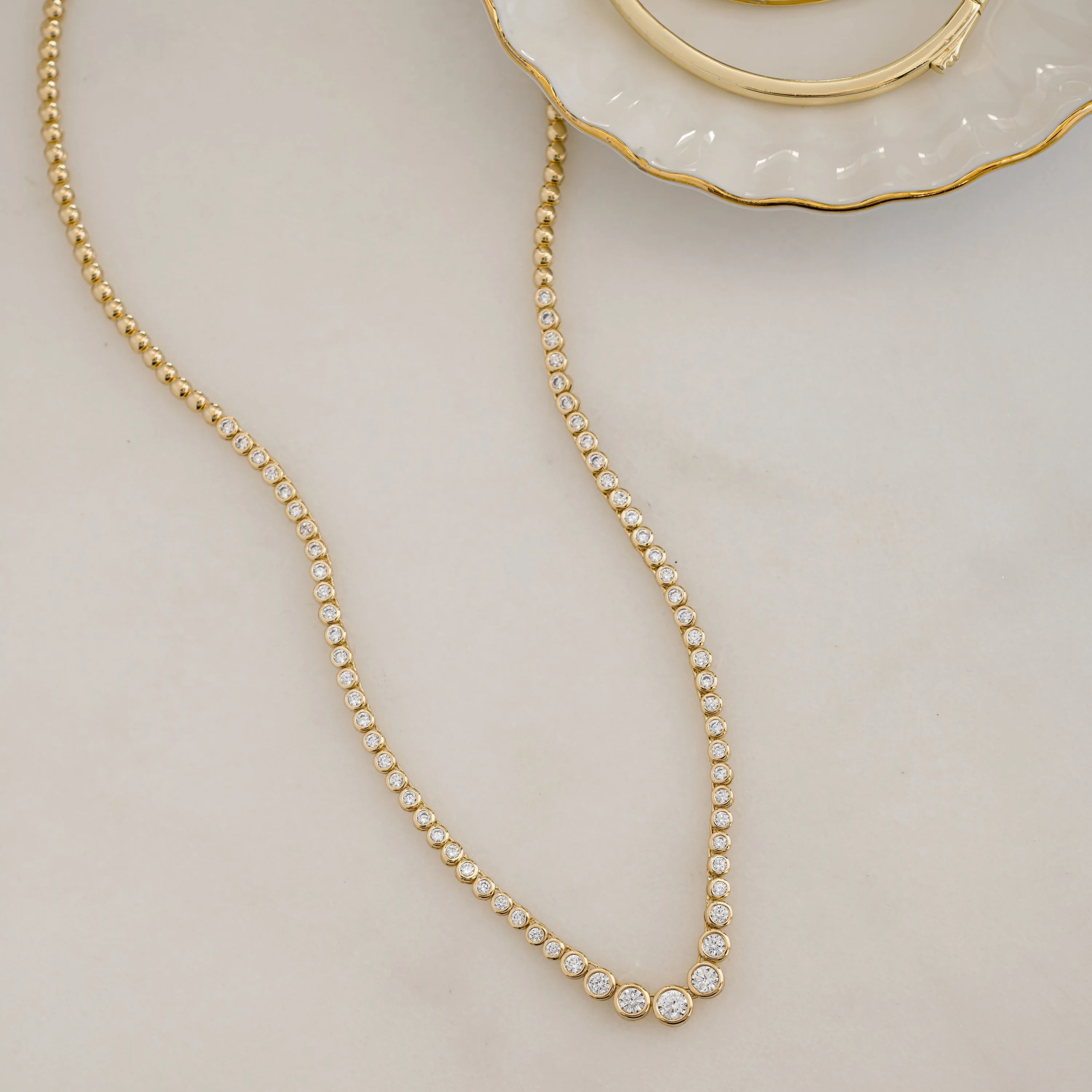 Gradient Bezel Tennis Necklace - Image 8