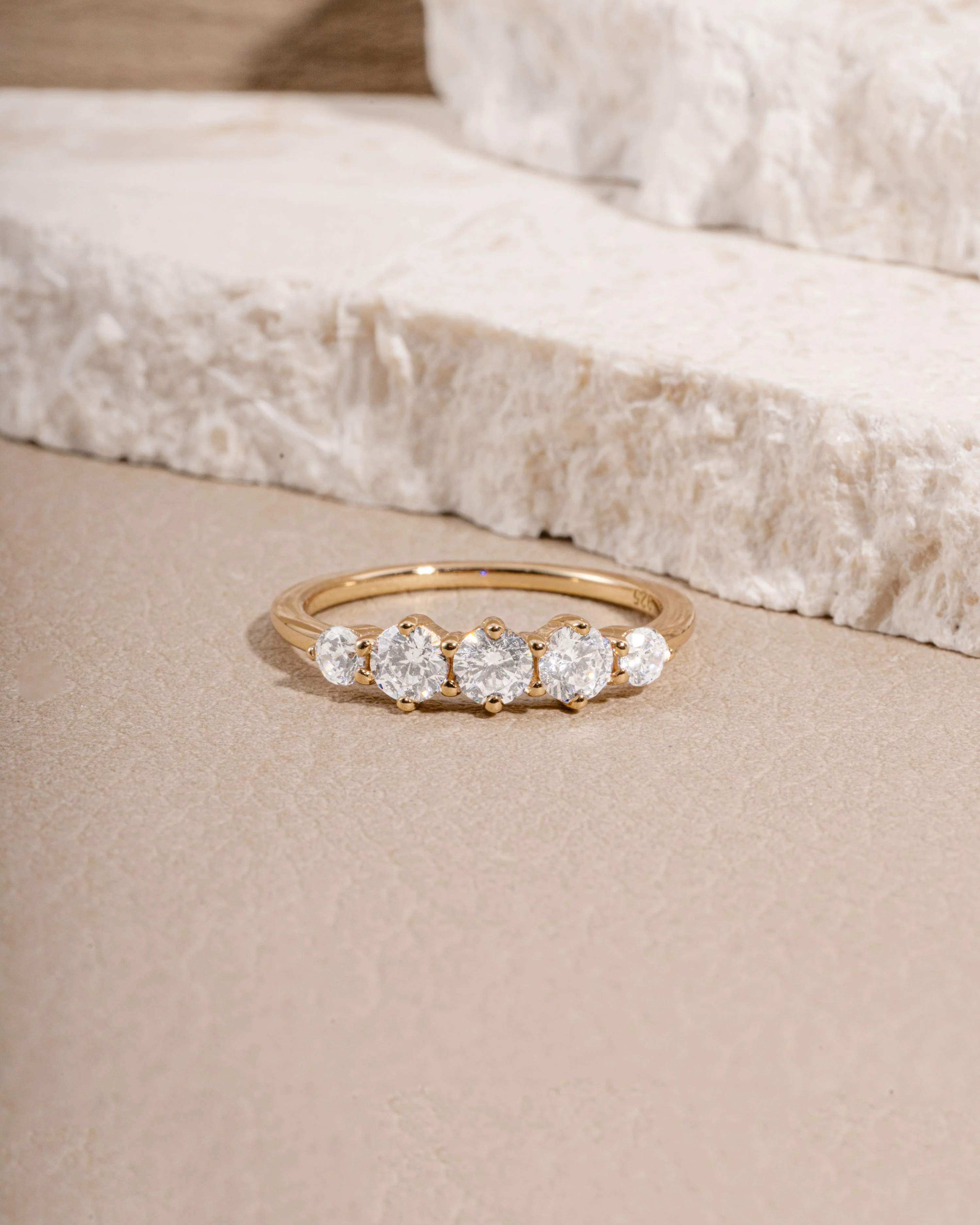 Graduated 5 Stone Ring - Image 10