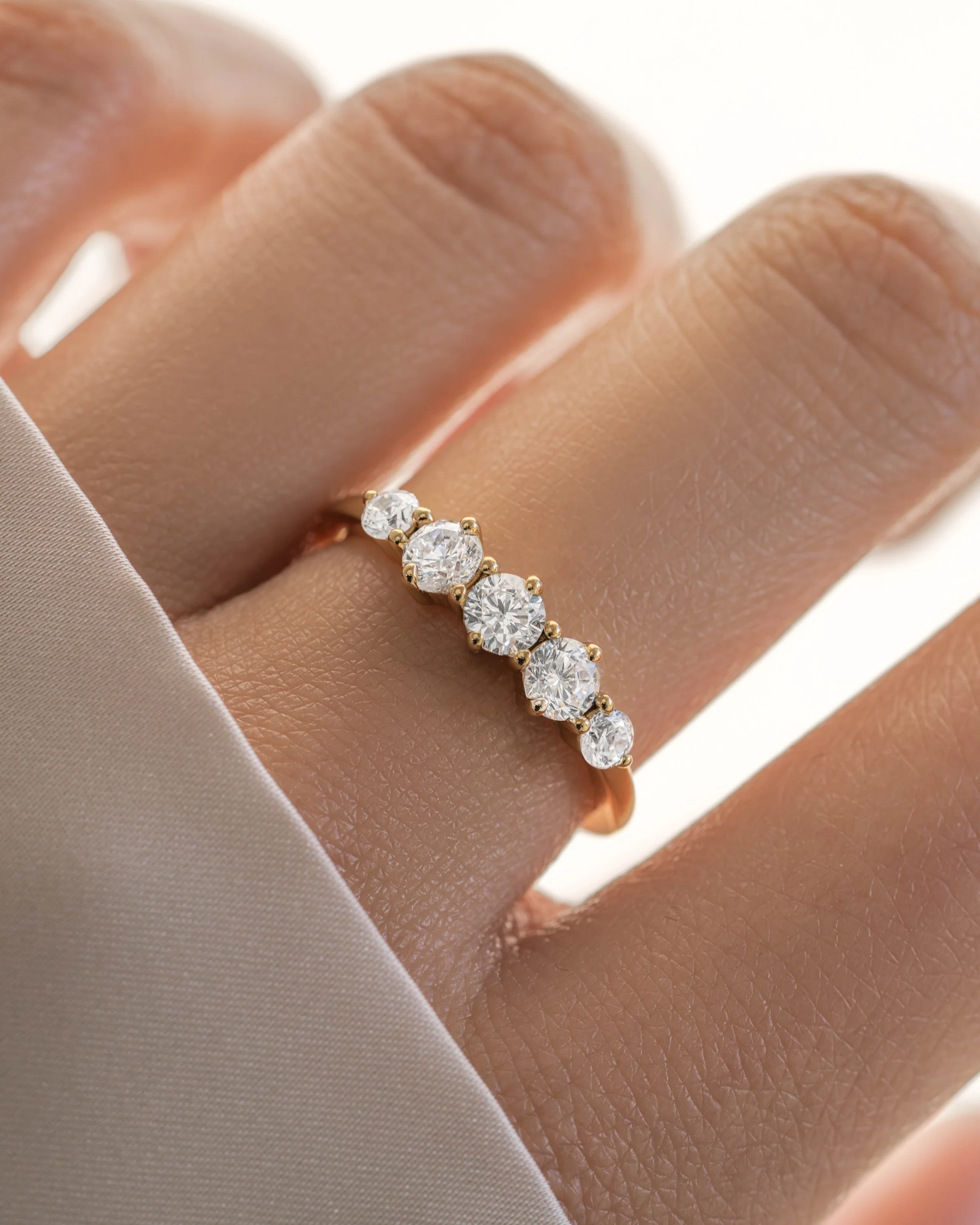 Graduated 5 Stone Ring - Image 2