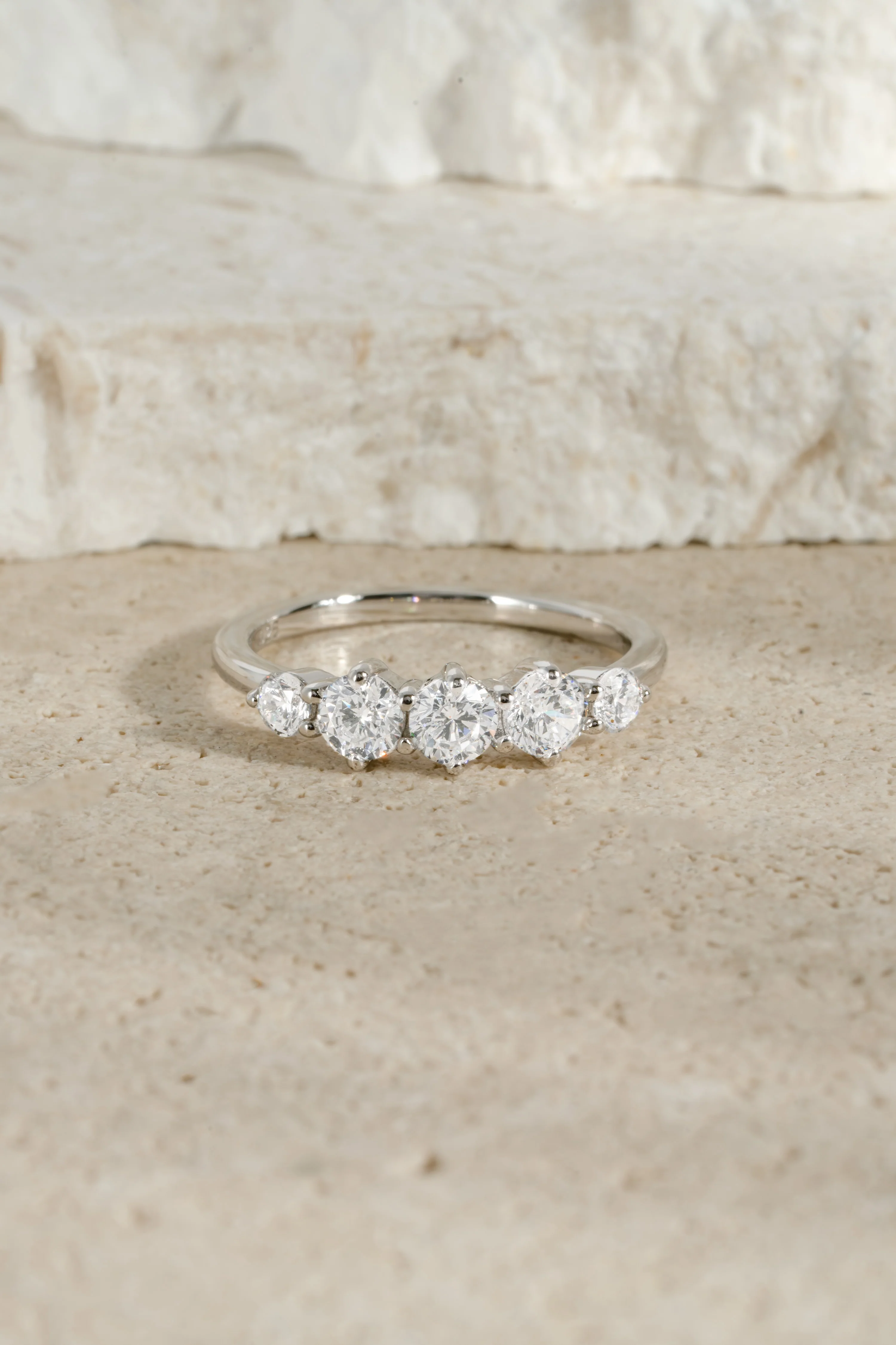 Graduated 5 Stone Ring - Image 7
