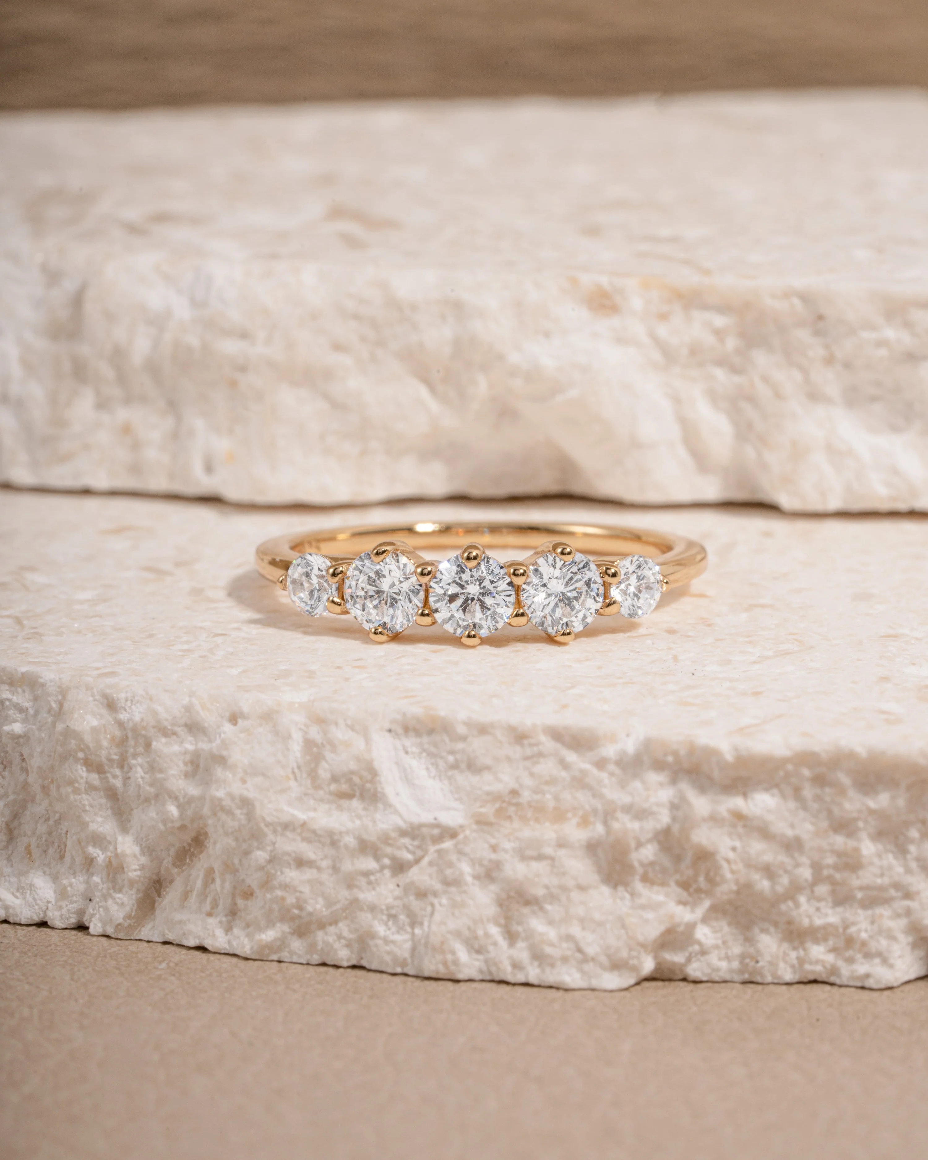 Graduated 5 Stone Ring - Image 8