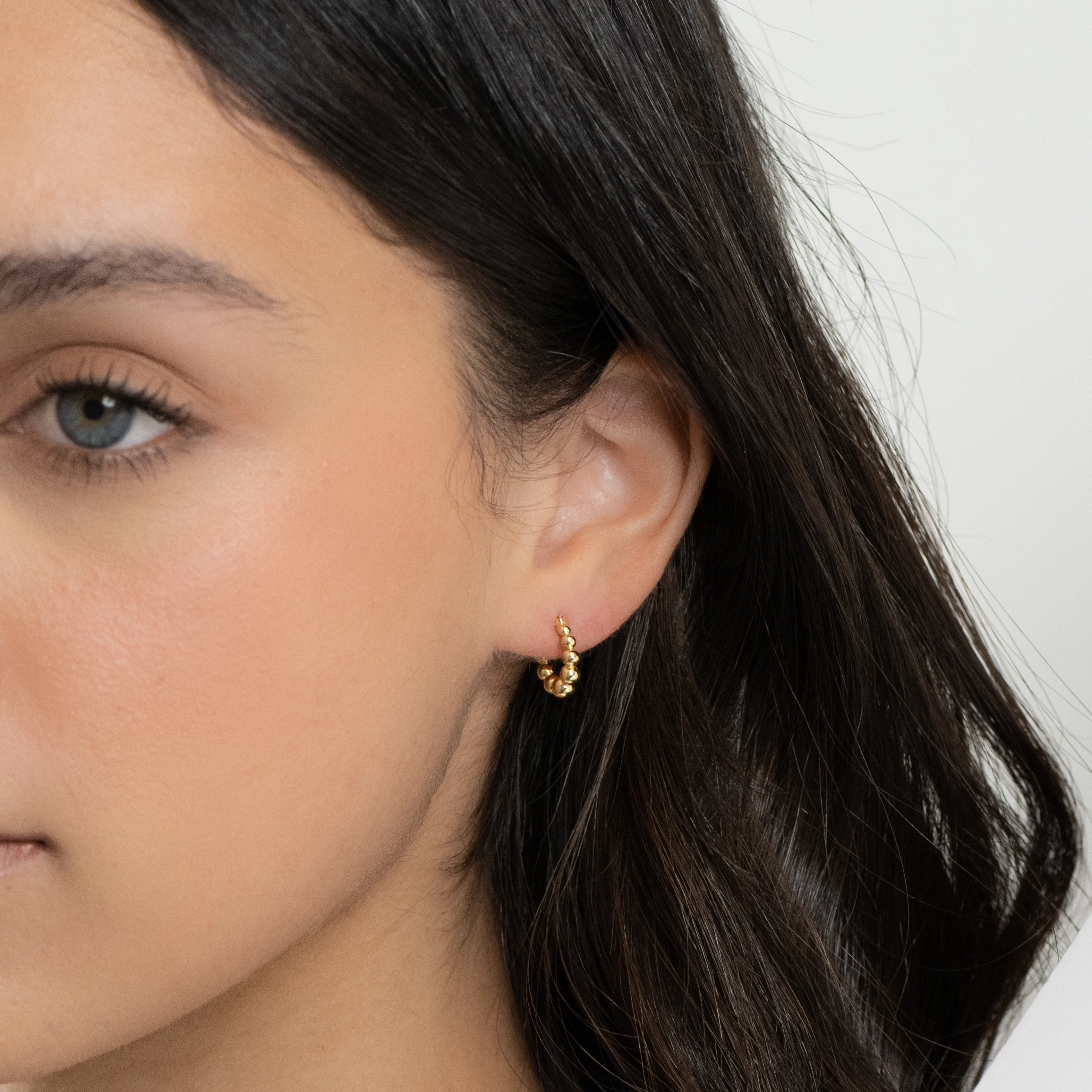Graduated Beaded Hoop Earrings - Image 2