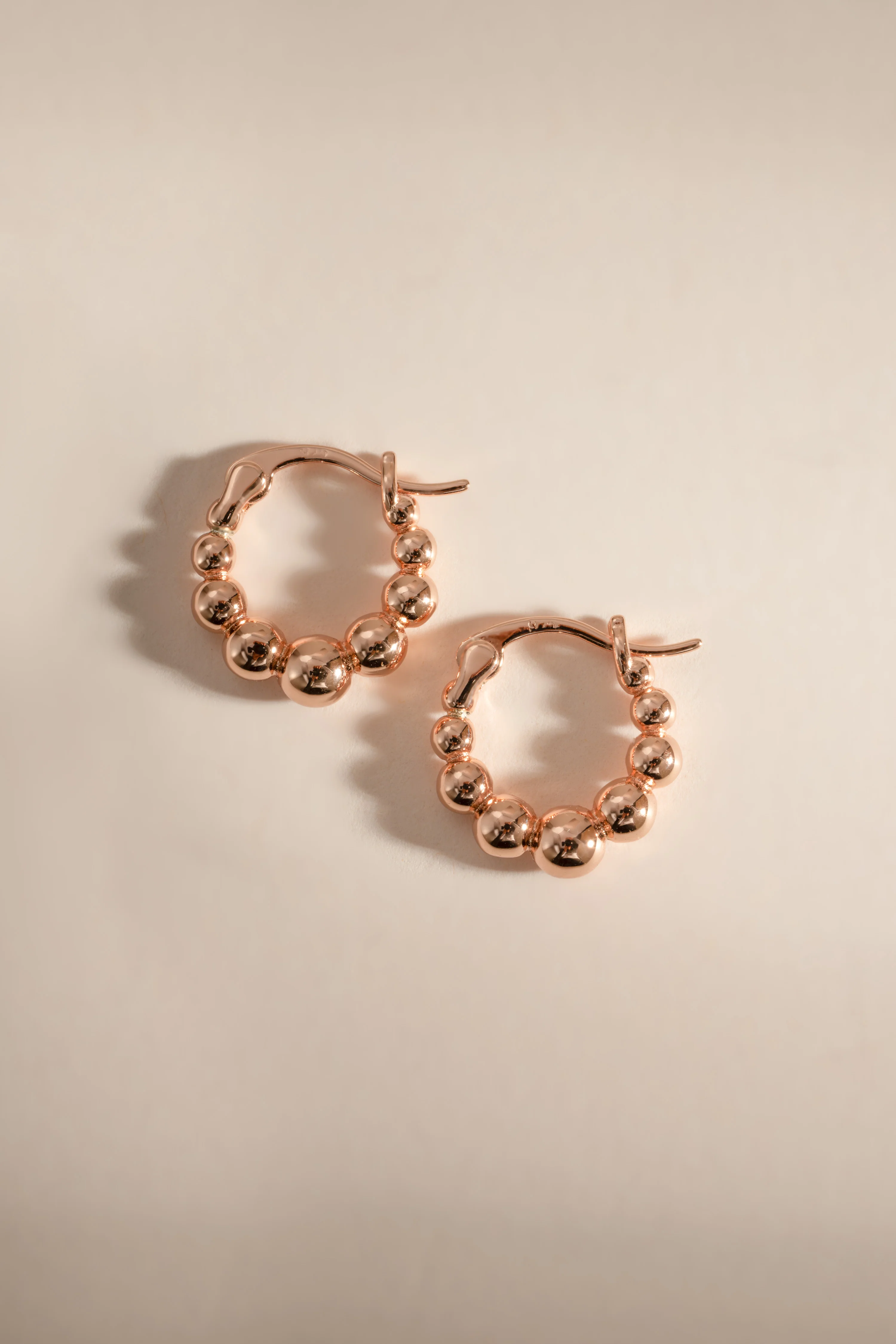 Graduated Beaded Hoop Earrings - Image 5