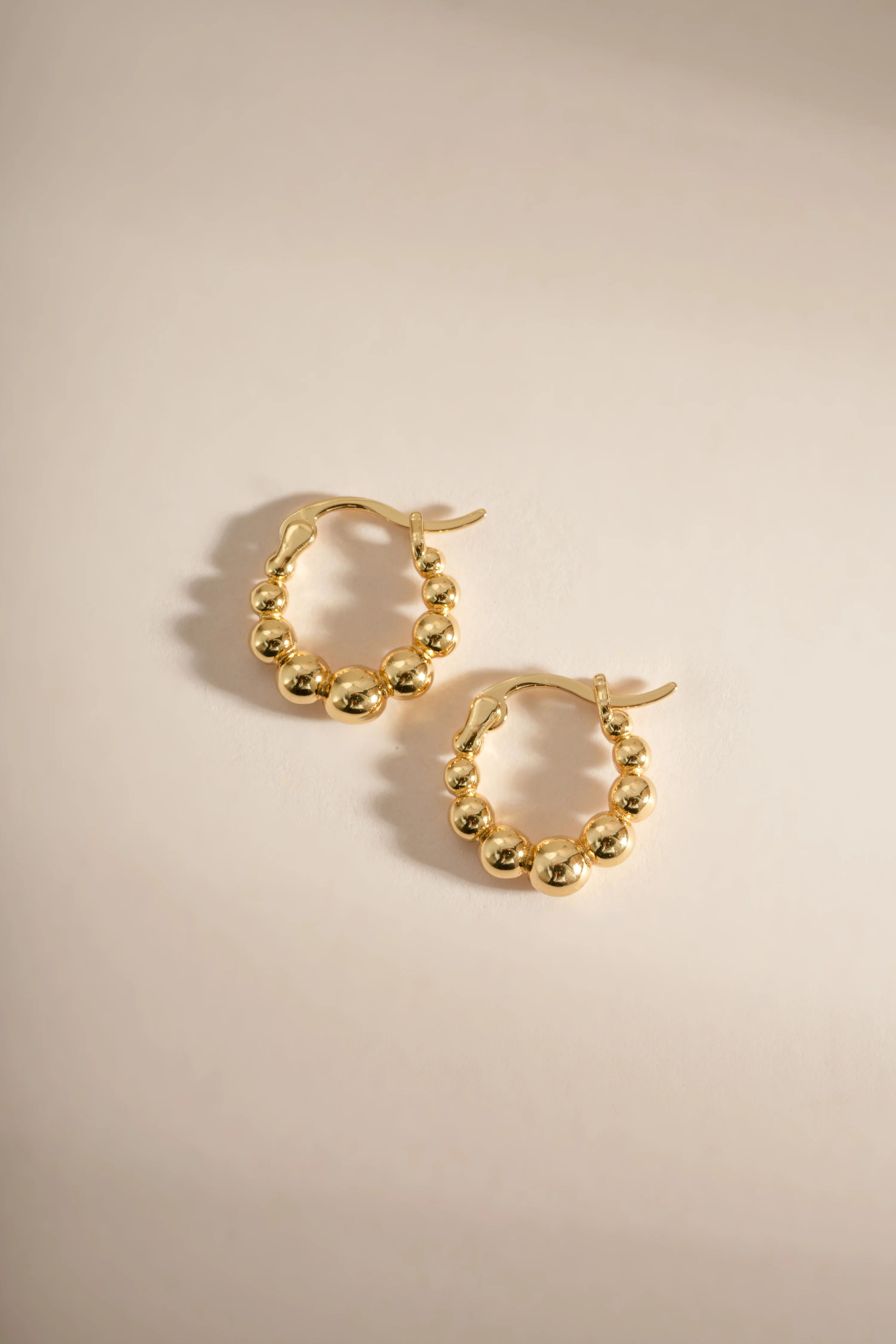 Graduated Beaded Hoop Earrings - Image 6