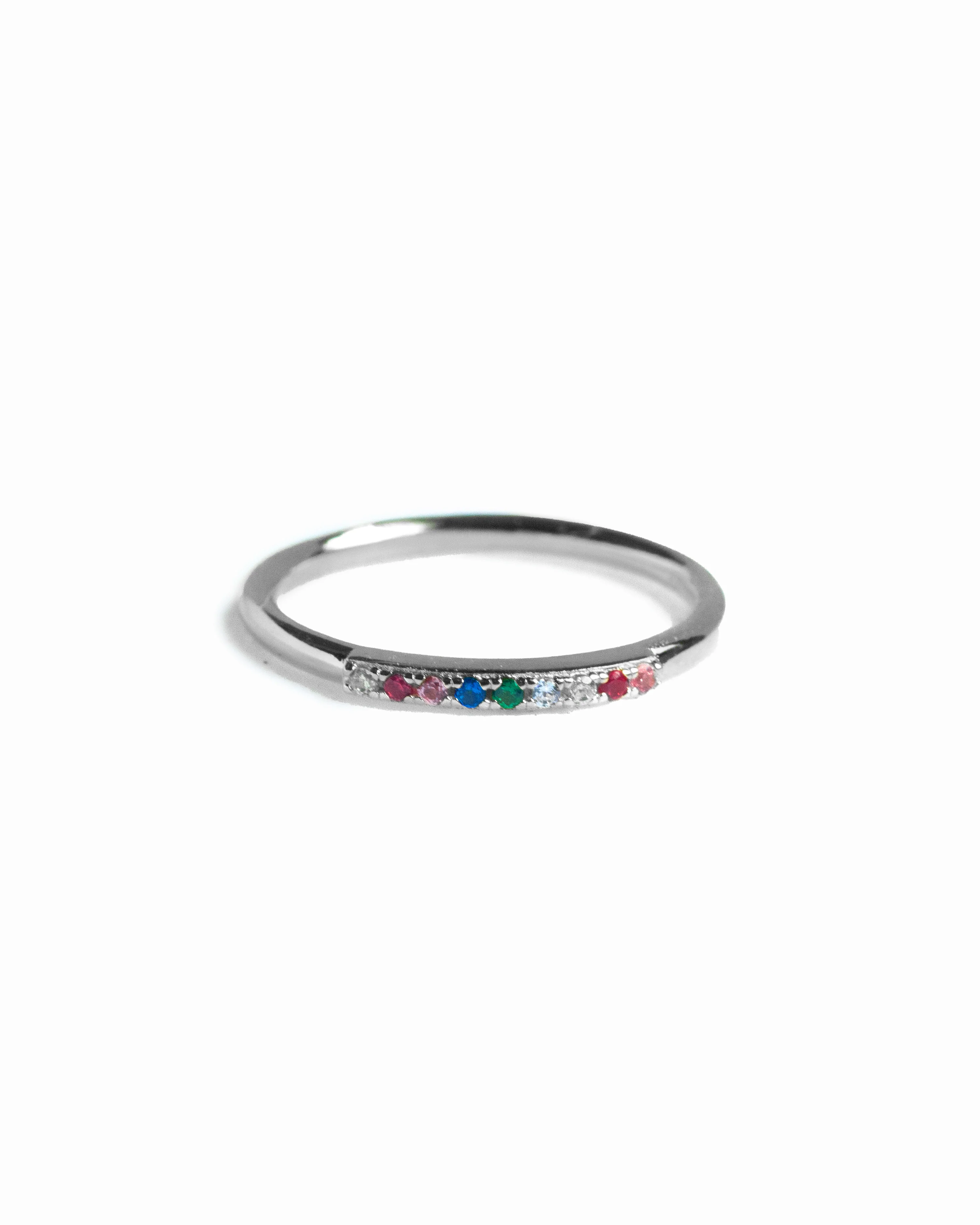 Half Pave Rainbow Ring