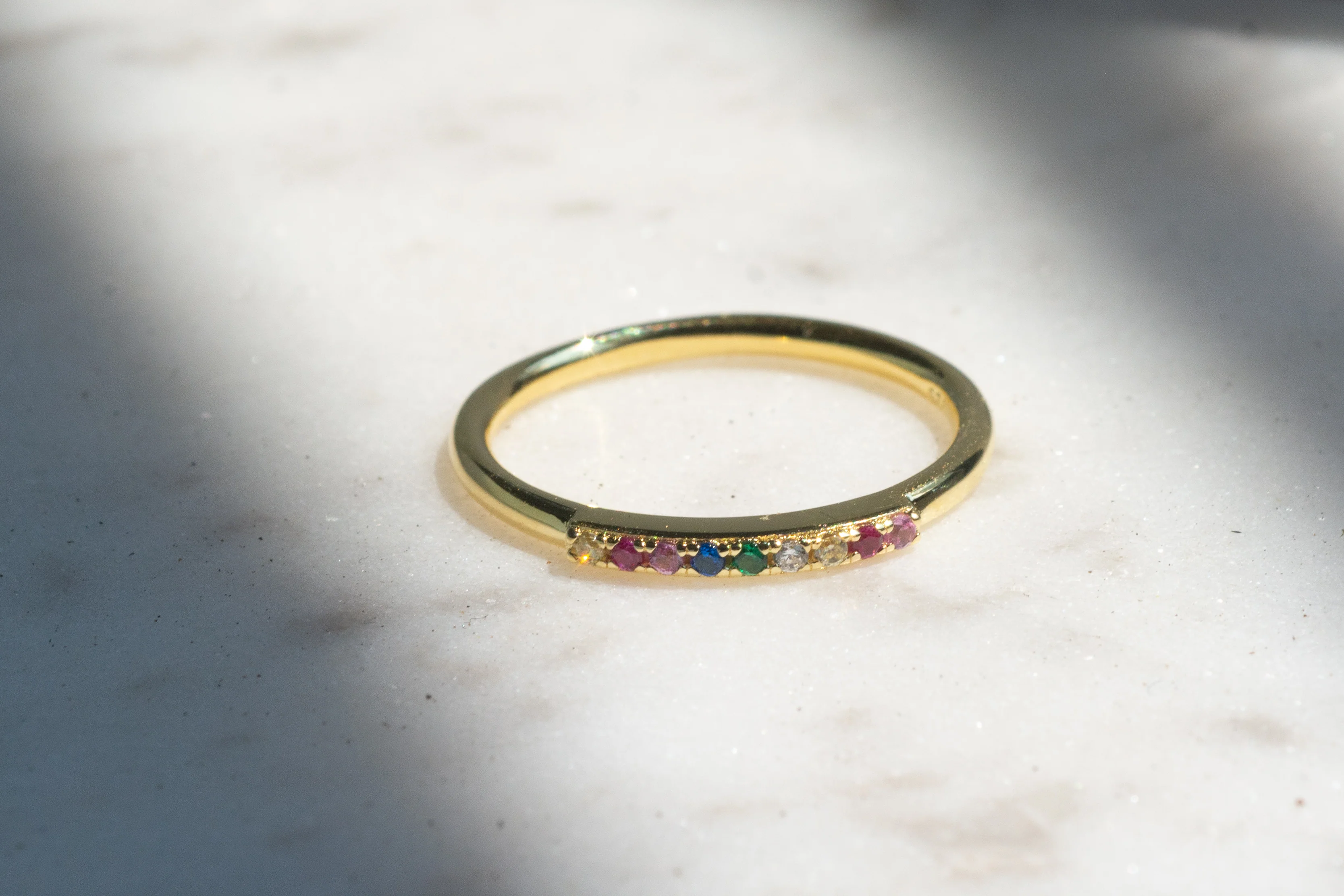Half Pave Rainbow Ring - Image 3